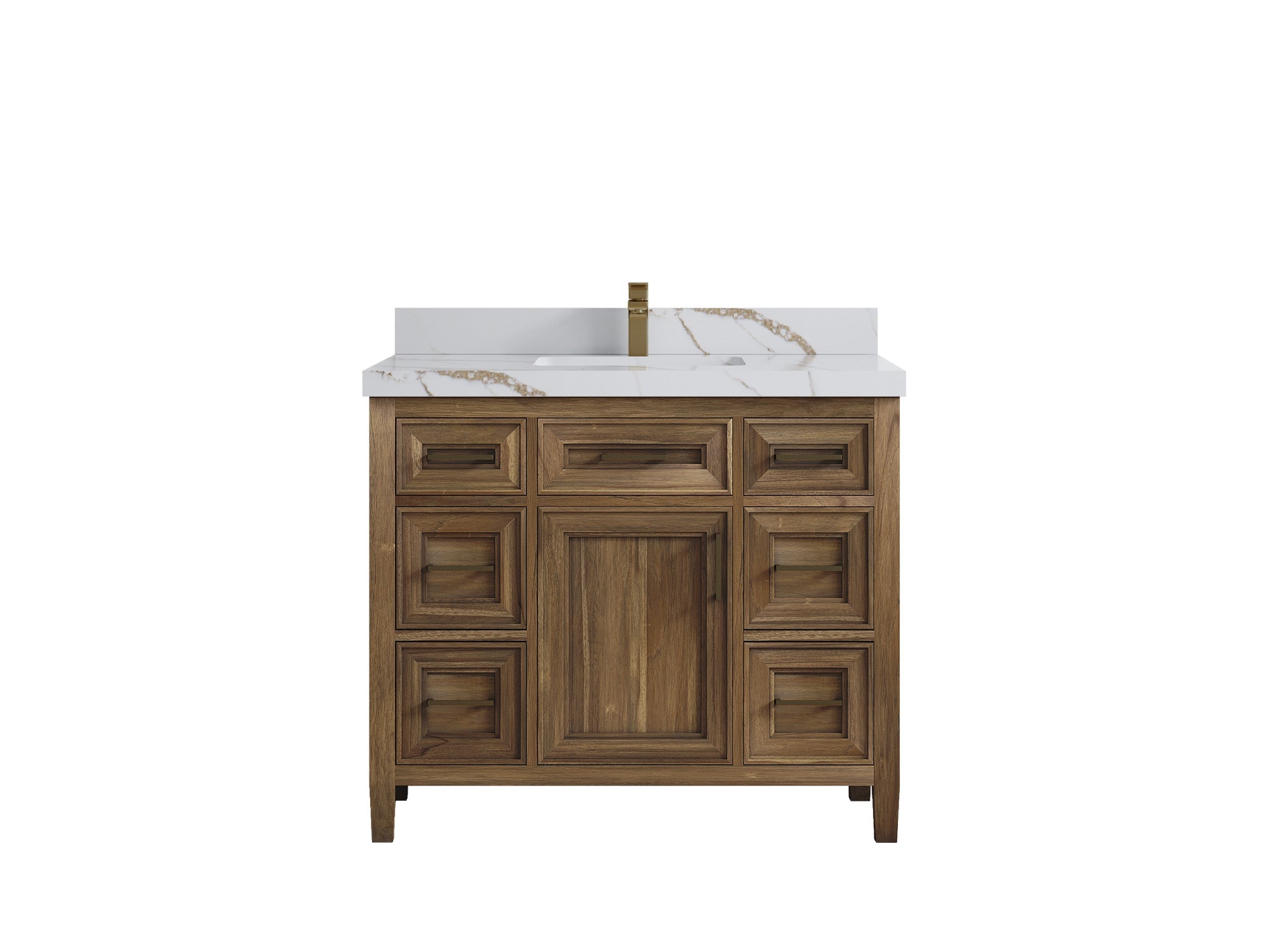 Santa Monica Teak Wood 42 in. W x 22 in. D Single Sink Bathroom Vanity - Willow Bath and Vanity