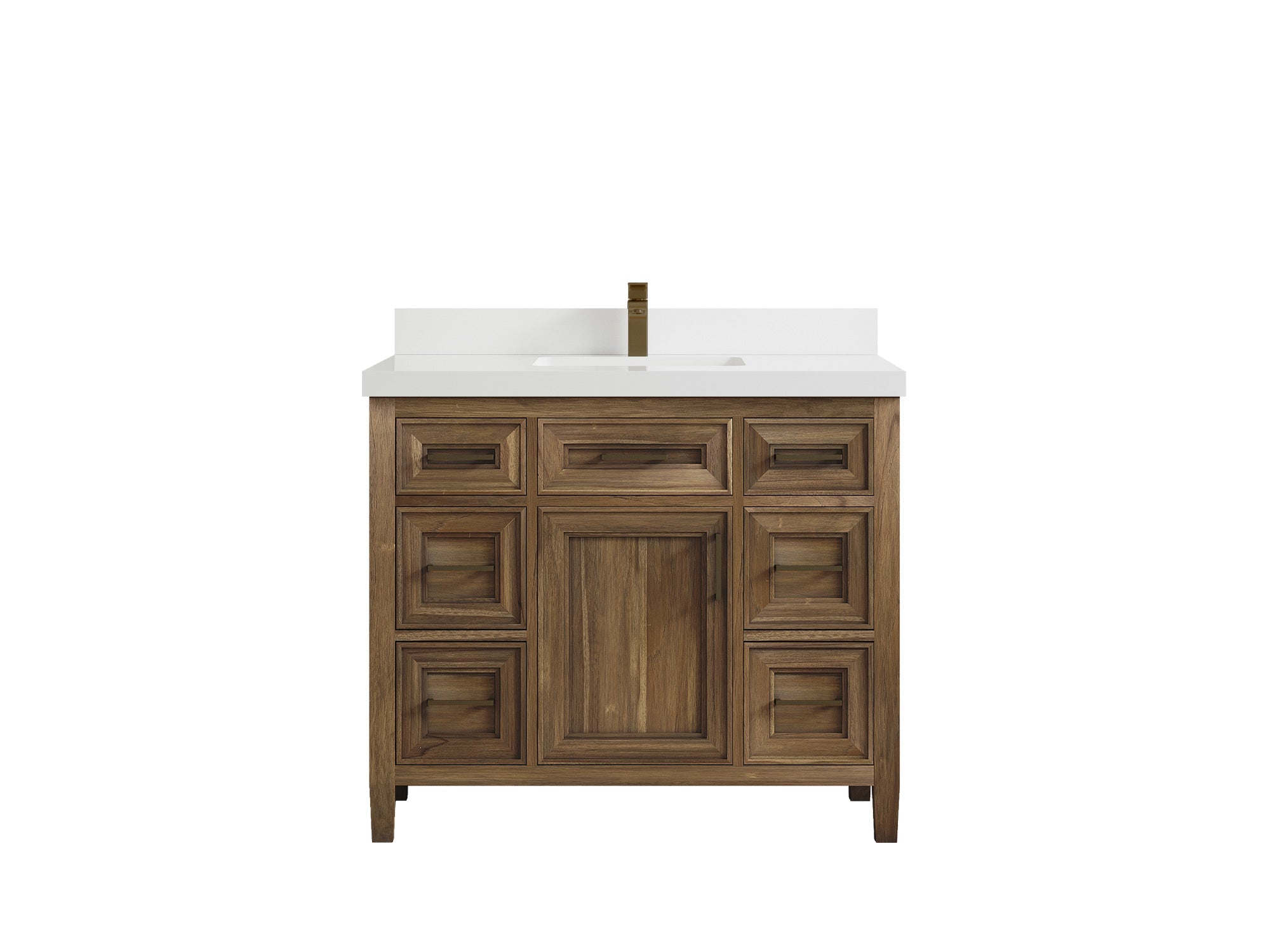 Santa Monica Teak Wood 42 in. W x 22 in. D Single Sink Bathroom Vanity - Willow Bath and Vanity