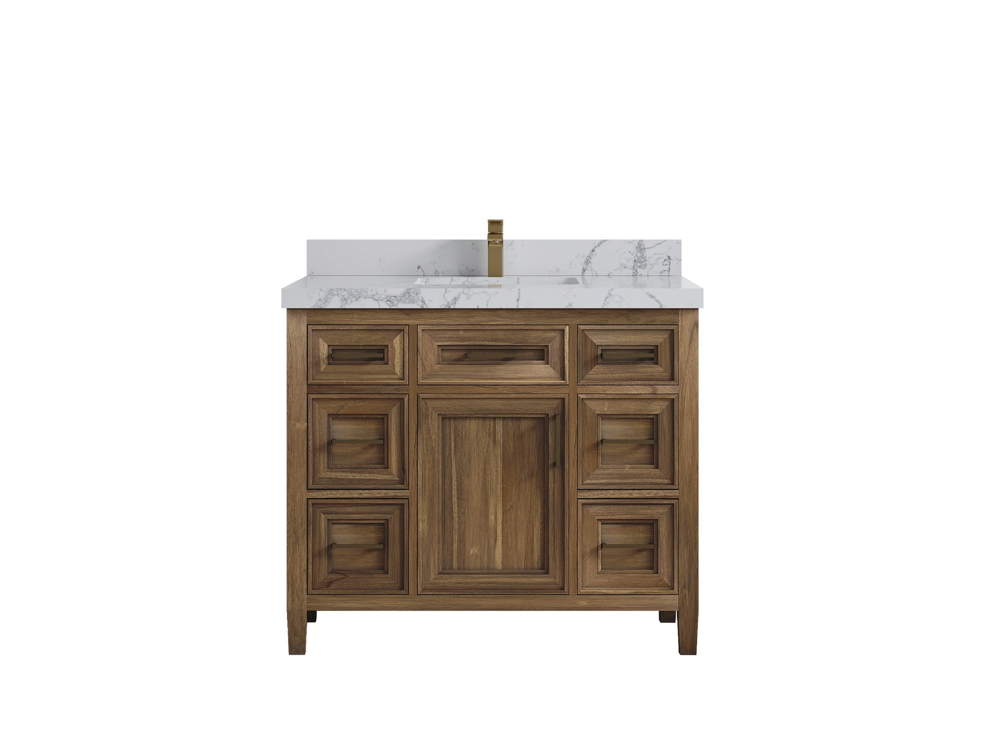 Santa Monica Teak Wood 42 in. W x 22 in. D Single Sink Bathroom Vanity - Willow Bath and Vanity