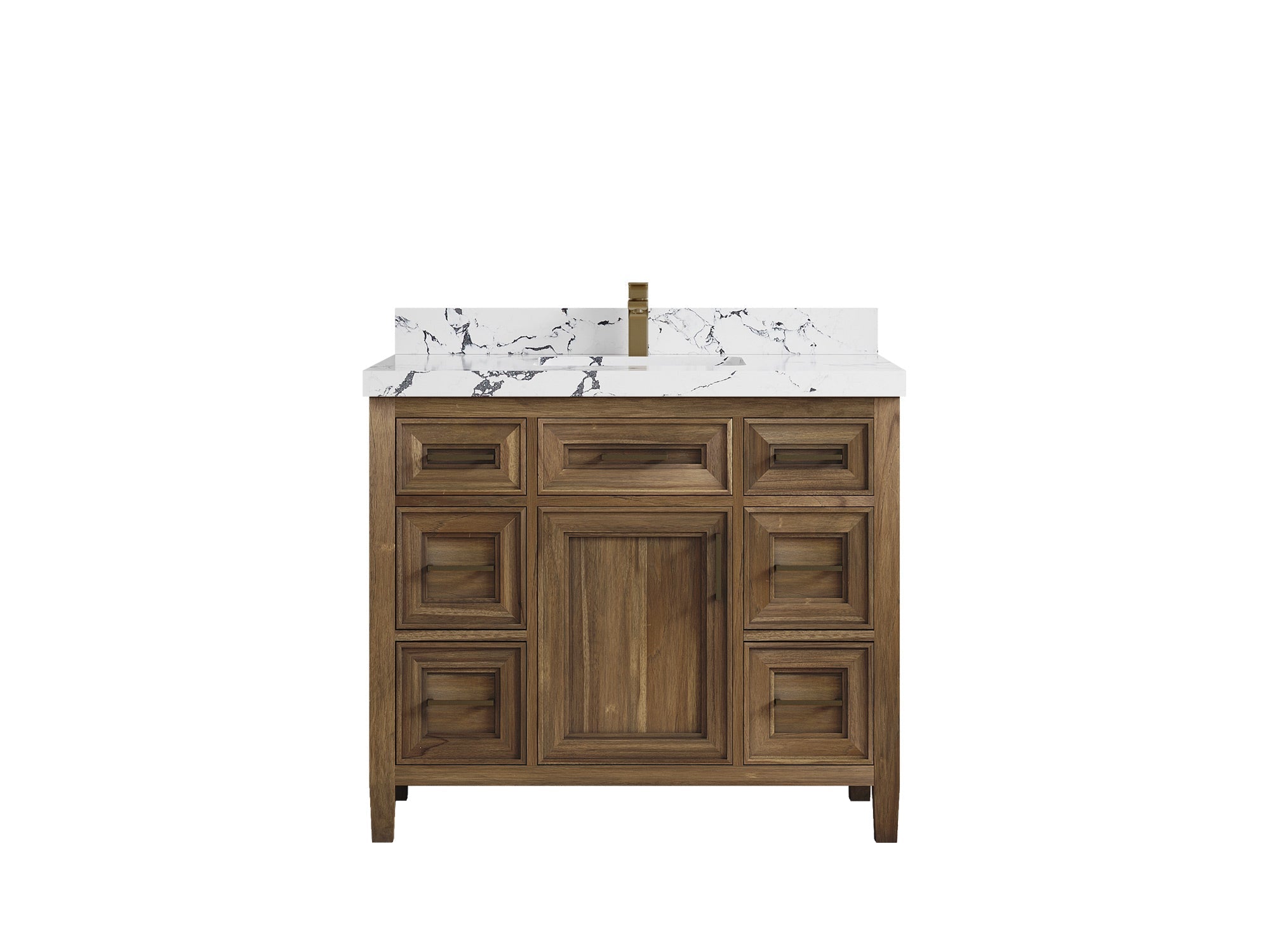 Santa Monica Teak Wood 42 in. W x 22 in. D Single Sink Bathroom Vanity - Willow Bath and Vanity