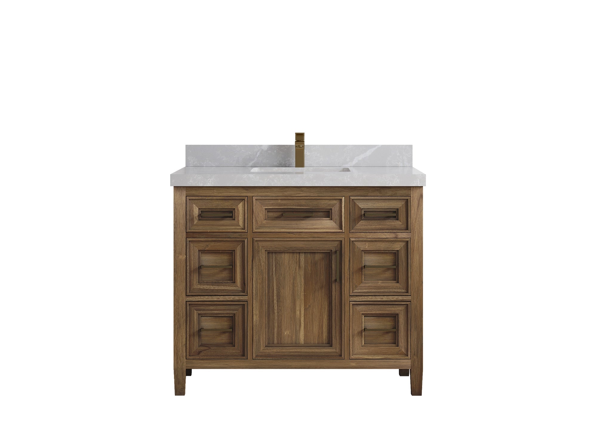 Santa Monica Teak Wood 42 in. W x 22 in. D Single Sink Bathroom Vanity - Willow Bath and Vanity
