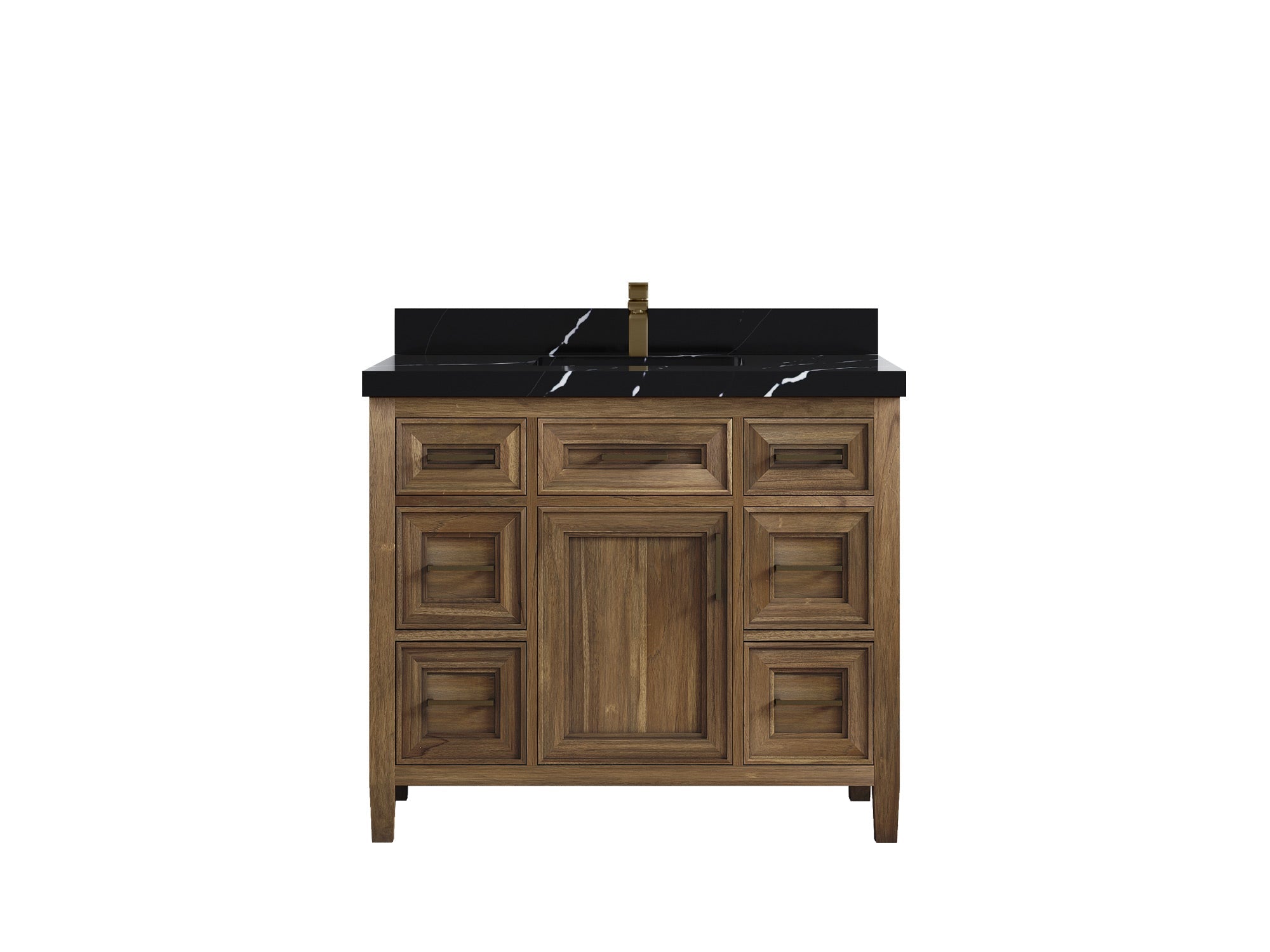 Santa Monica Teak Wood 42 in. W x 22 in. D Single Sink Bathroom Vanity - Willow Bath and Vanity