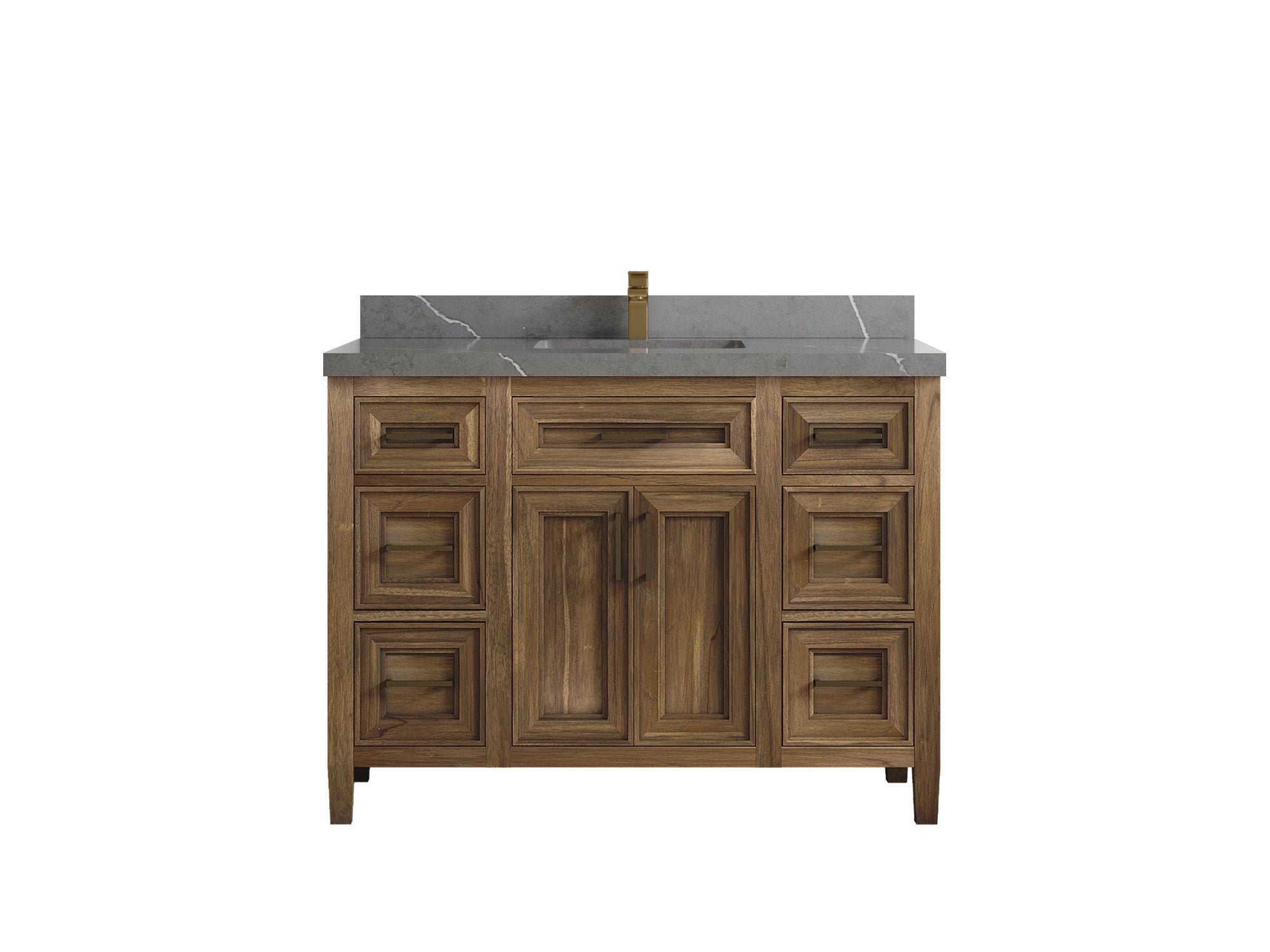 Santa Monica Teak Wood 48 in. W x 22 in. D Single Sink Bathroom Vanity - Willow Bath and Vanity