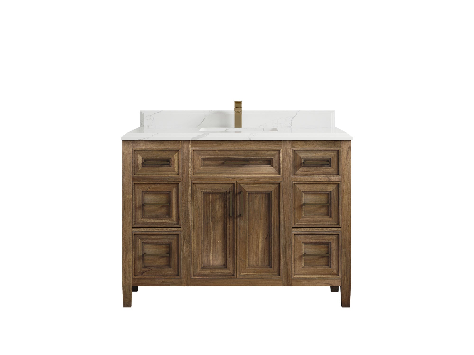 Santa Monica Teak Wood 48 in. W x 22 in. D Single Sink Bathroom Vanity - Willow Bath and Vanity