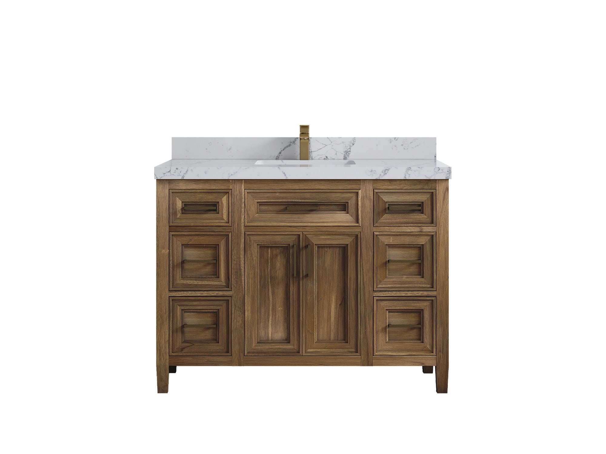 Santa Monica Teak Wood 48 in. W x 22 in. D Single Sink Bathroom Vanity - Willow Bath and Vanity