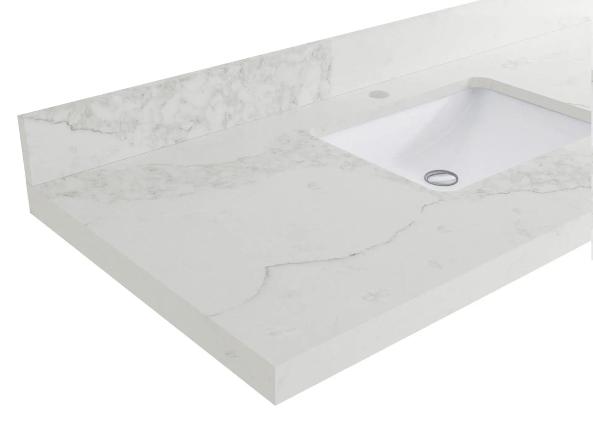 Calacatta Nuvo Quartz countertop detail