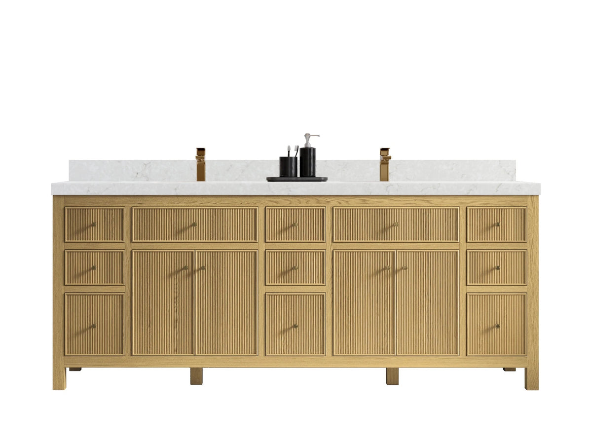 Sonoma White Oak 84 in. W x 22 in. D Double Sink Bathroom Vanity