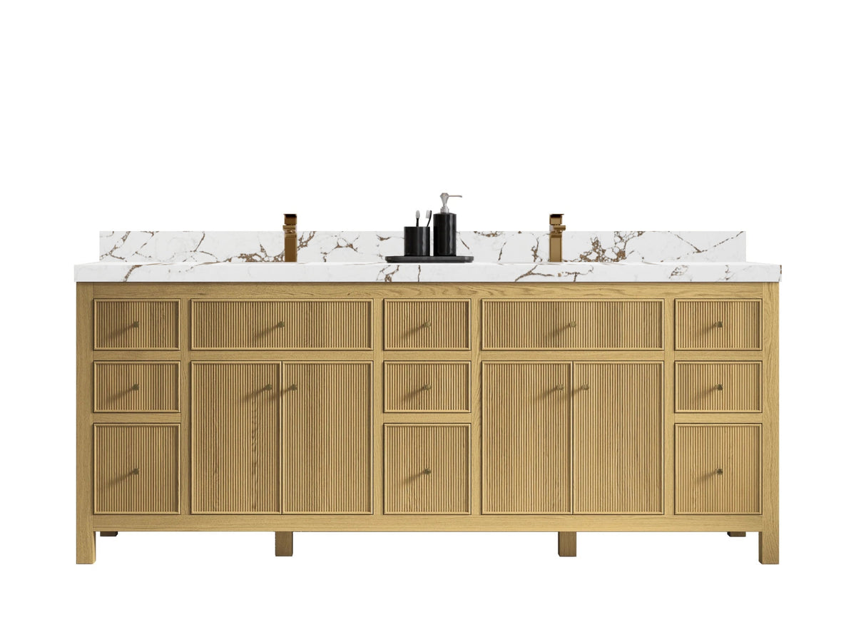 Sonoma White Oak 84 in. W x 22 in. D Double Sink Bathroom Vanity