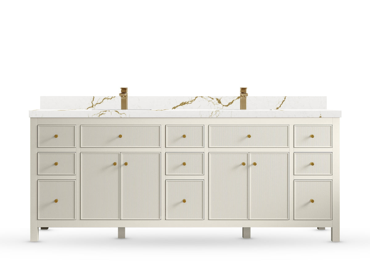 Sonoma 84 Alabaster, Berkshire Brass Quartz, front view