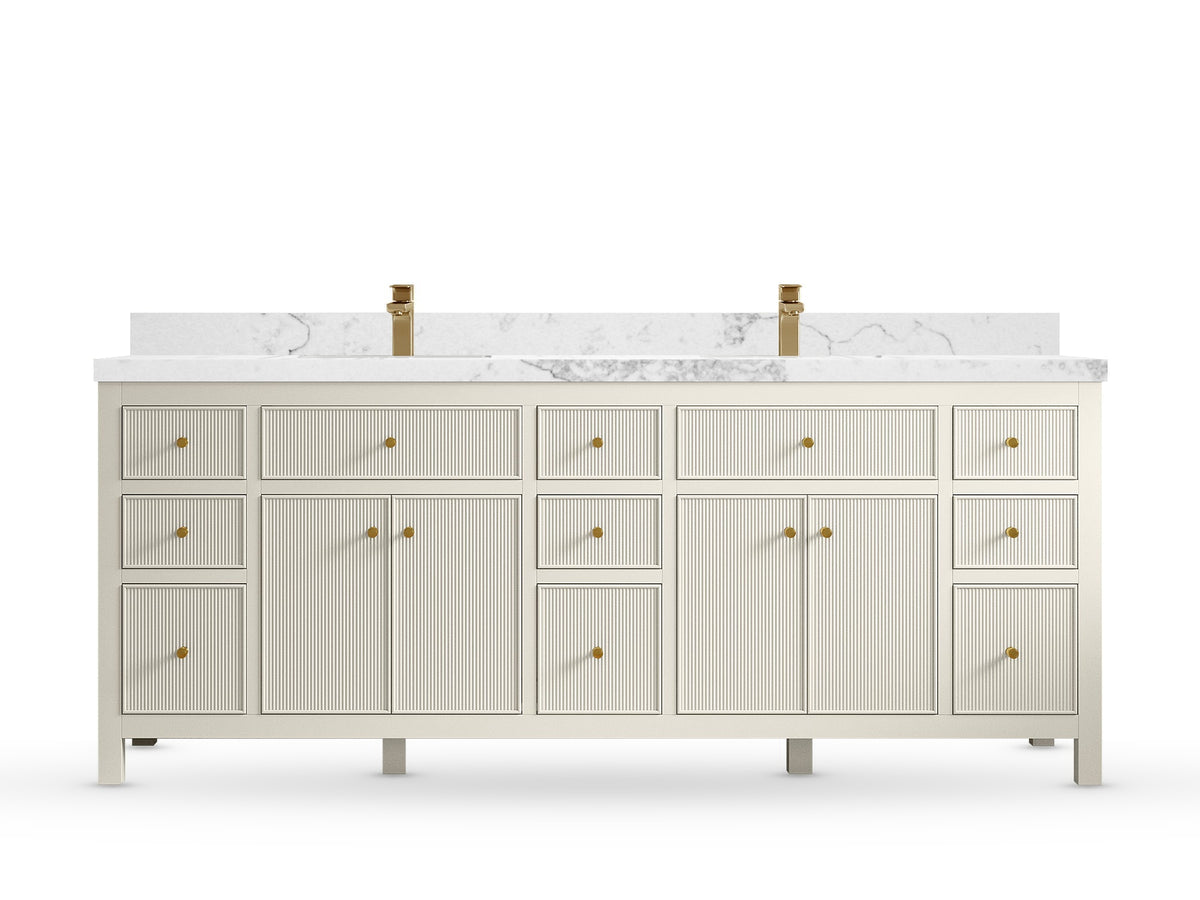 Sonoma 84 Alabaster, Calacatta Nuvo Quartz, front view