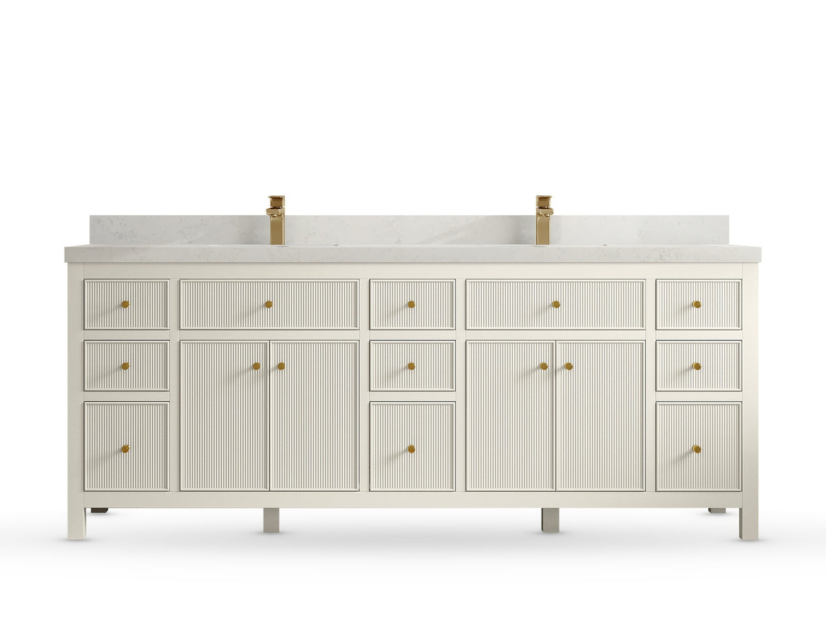 Sonoma 84 Alabaster, Carrara Quartz, front view