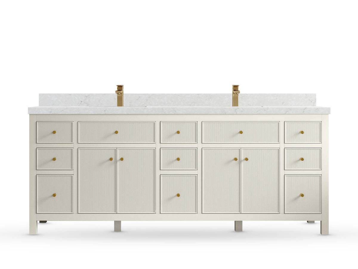 Sonoma 84 Alabaster, Frosty Carrara Quartz, front view
