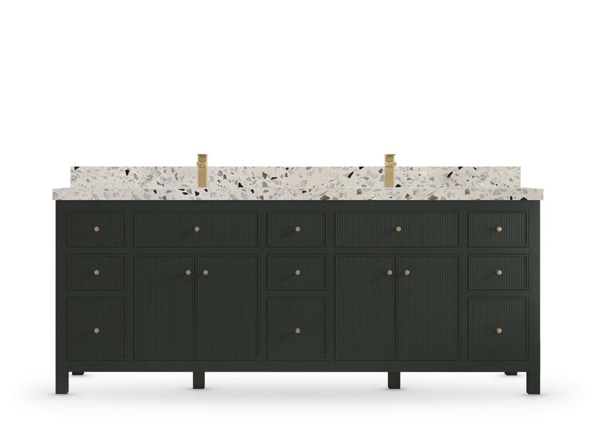 Sonoma 84 Black Top, Terrazzo Golden Dusk, front view