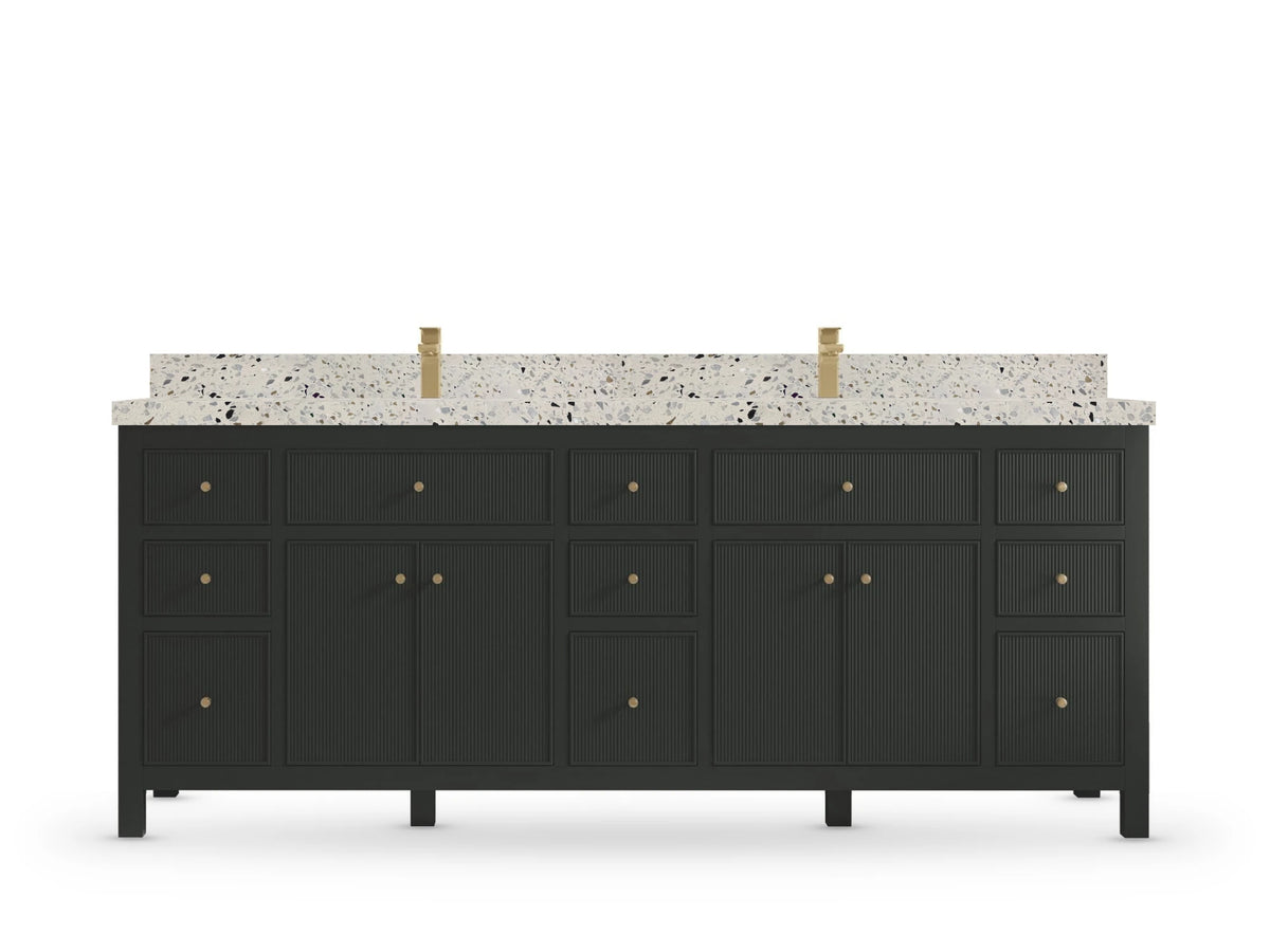 Sonoma 84 Black Top, Terrazzo Golden Dusk, front view