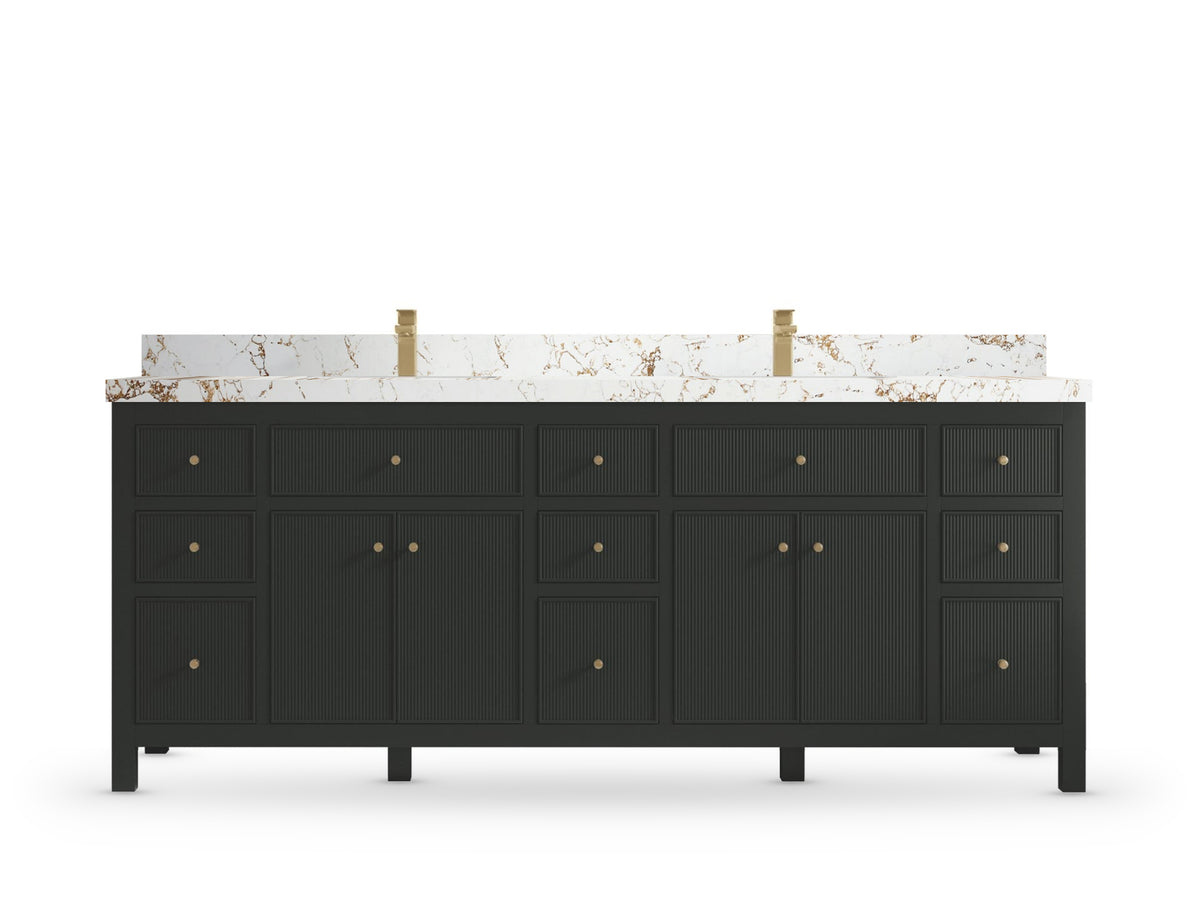 Sonoma 84 Black Top, Viola Gold Quartz, front view