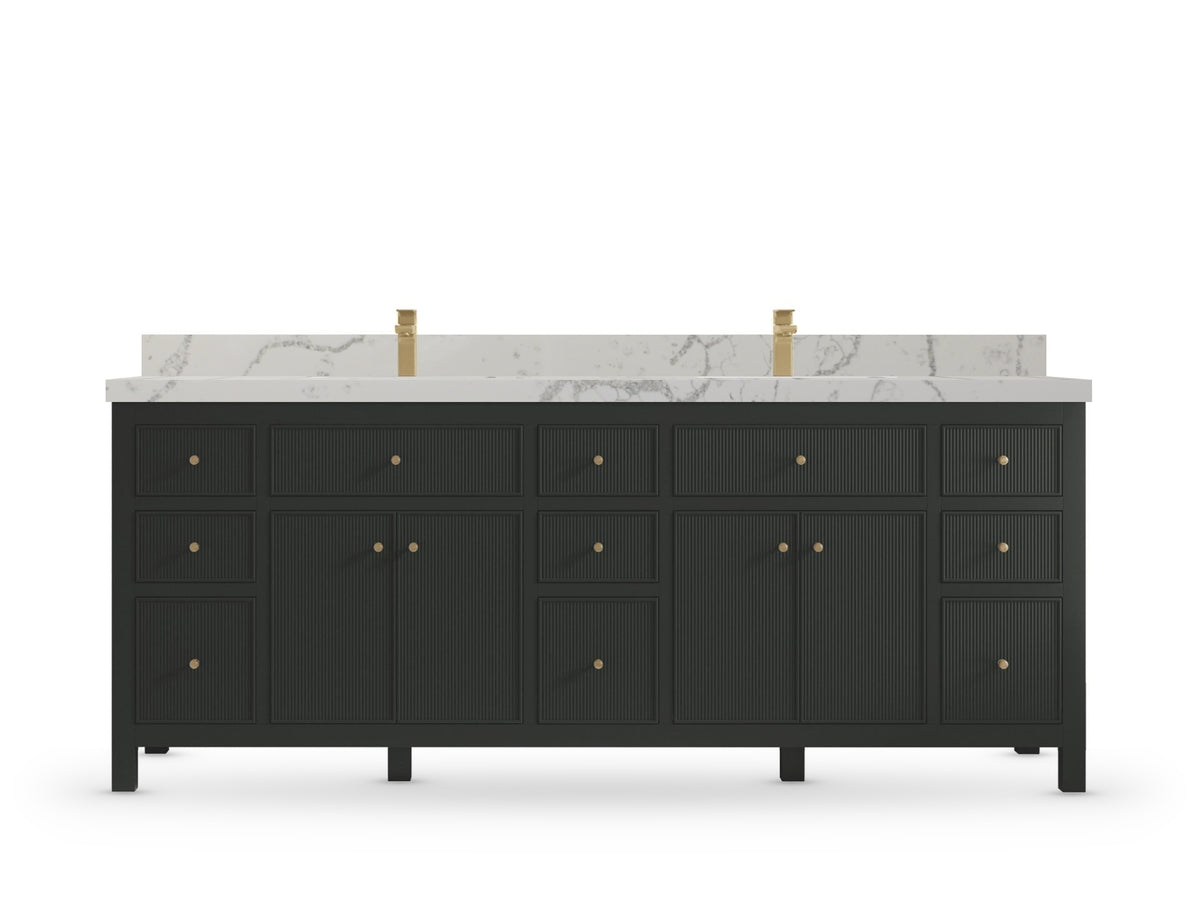 Sonoma 84 Black Top, Venatino Quartz, front view