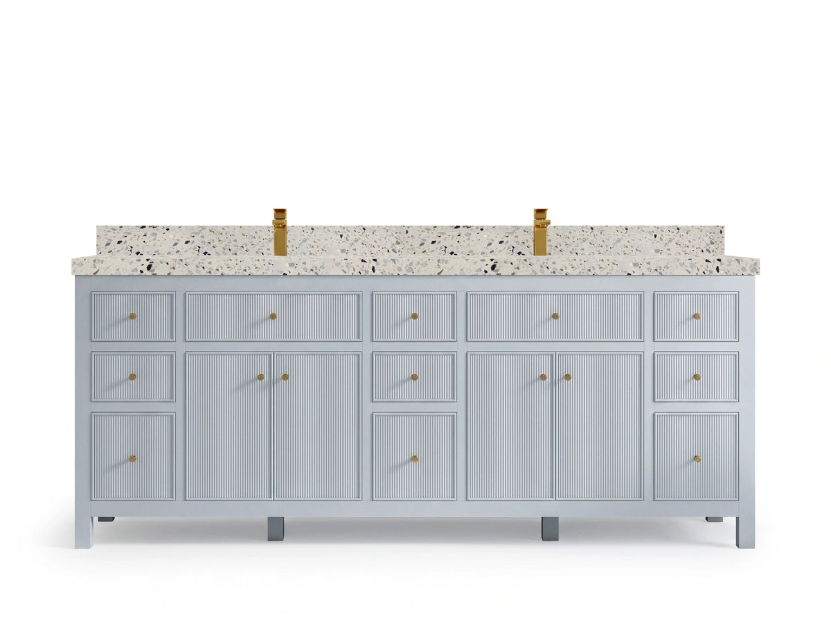 Sonoma 84 Blue Heather, Terrazzo Golden Dusk, front view