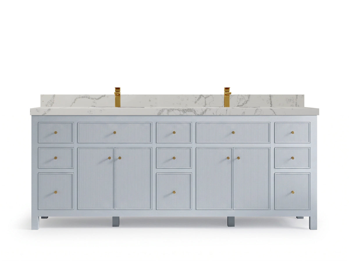 Sonoma 84 Blue Heather, Venatino Quartz, front view