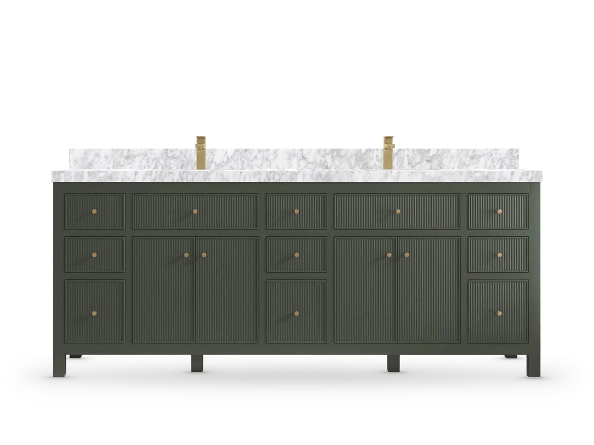 Sonoma 84 Pewter Green, Carrara Marble, front view