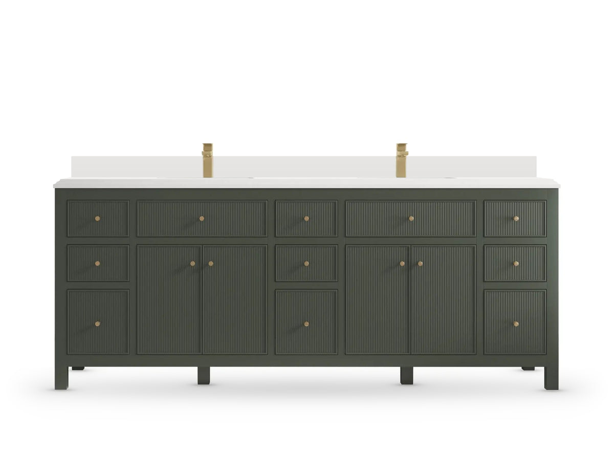 Sonoma 84 Pewter Green, DC White Quartz, front view