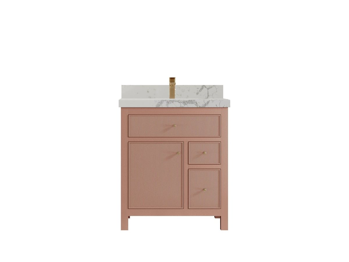 Sonoma 30 in W x 22 in D Free Standing Reeded Single Sink Bathroom Vanity - Willow Bath and Vanity