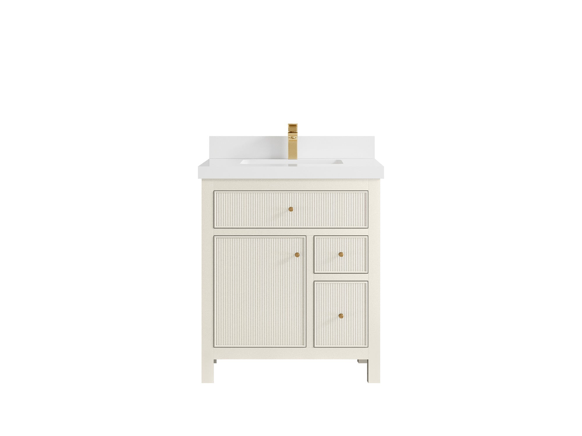 Sonoma 30 in W x 22 in D Free Standing Reeded Single Sink Bathroom Vanity - Willow Bath and Vanity