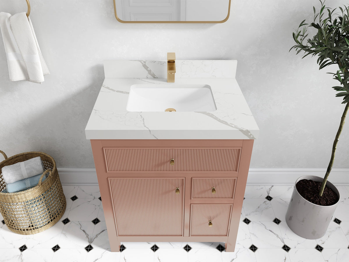 Sonoma 30 in W x 22 in D Free Standing Reeded Single Sink Bathroom Vanity - Willow Bath and Vanity