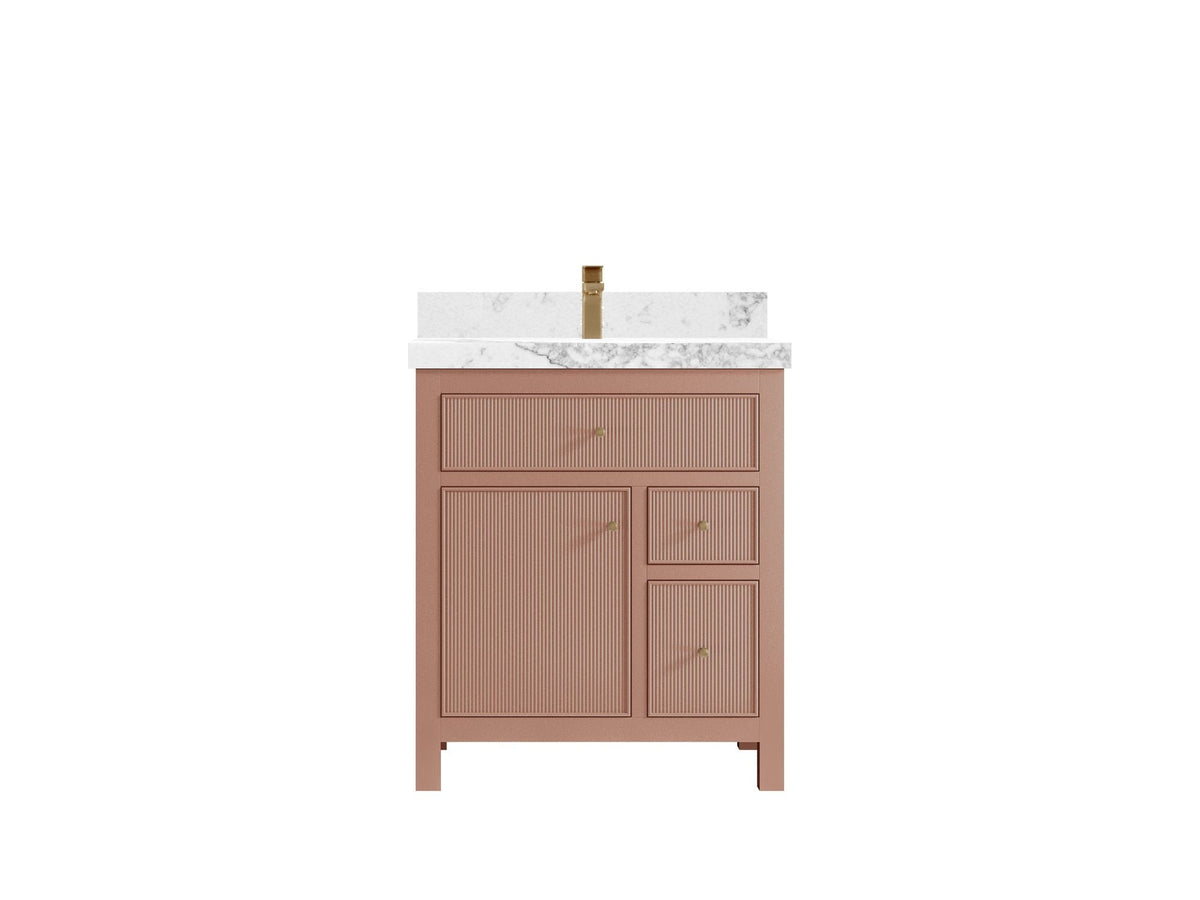 Sonoma 30 in W x 22 in D Free Standing Reeded Single Sink Bathroom Vanity - Willow Bath and Vanity