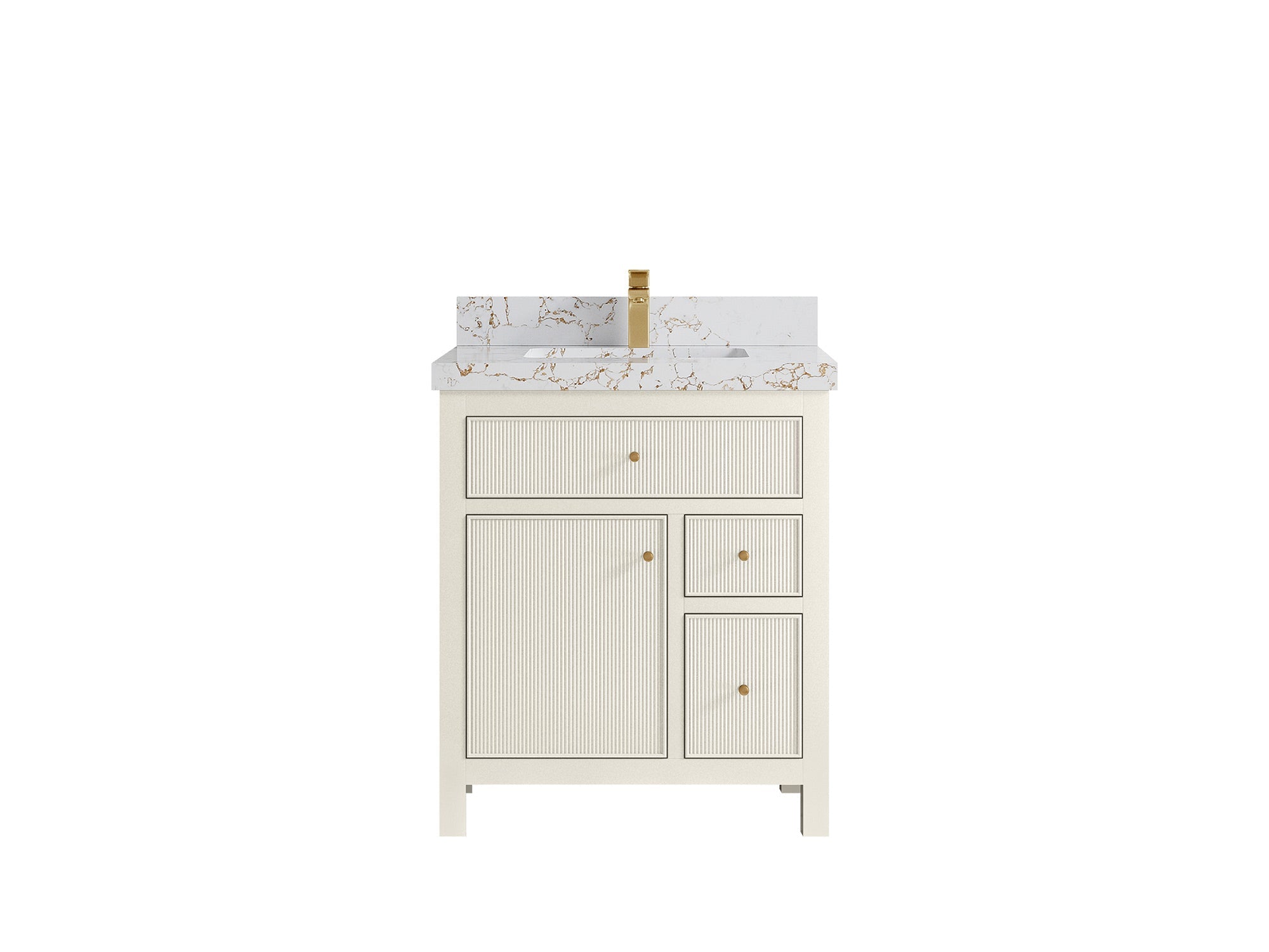 Sonoma 30 in W x 22 in D Free Standing Reeded Single Sink Bathroom Vanity - Willow Bath and Vanity