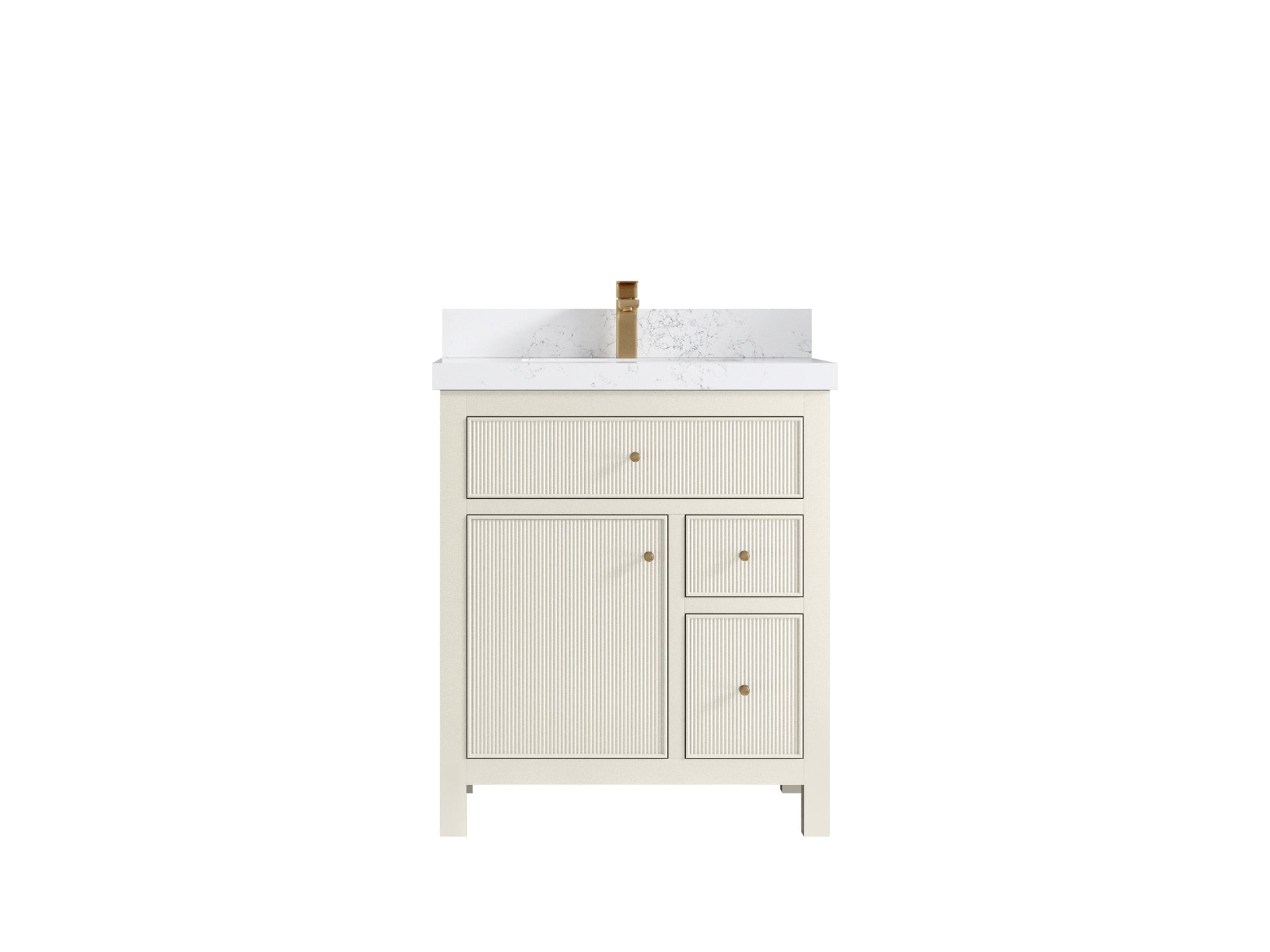 Sonoma 30 in W x 22 in D Free Standing Reeded Single Sink Bathroom Vanity - Willow Bath and Vanity