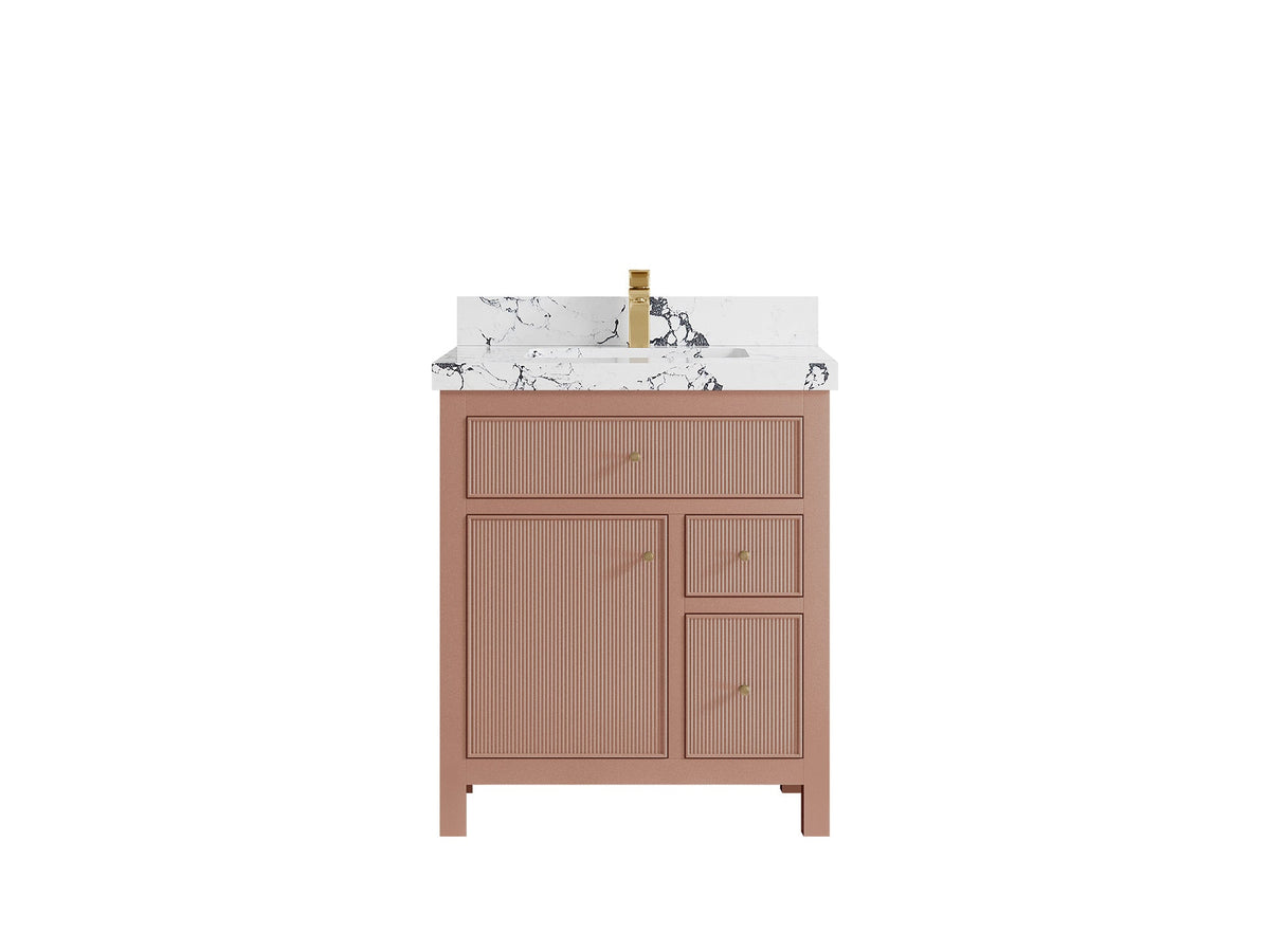 Sonoma 30 in W x 22 in D Free Standing Reeded Single Sink Bathroom Vanity - Willow Bath and Vanity