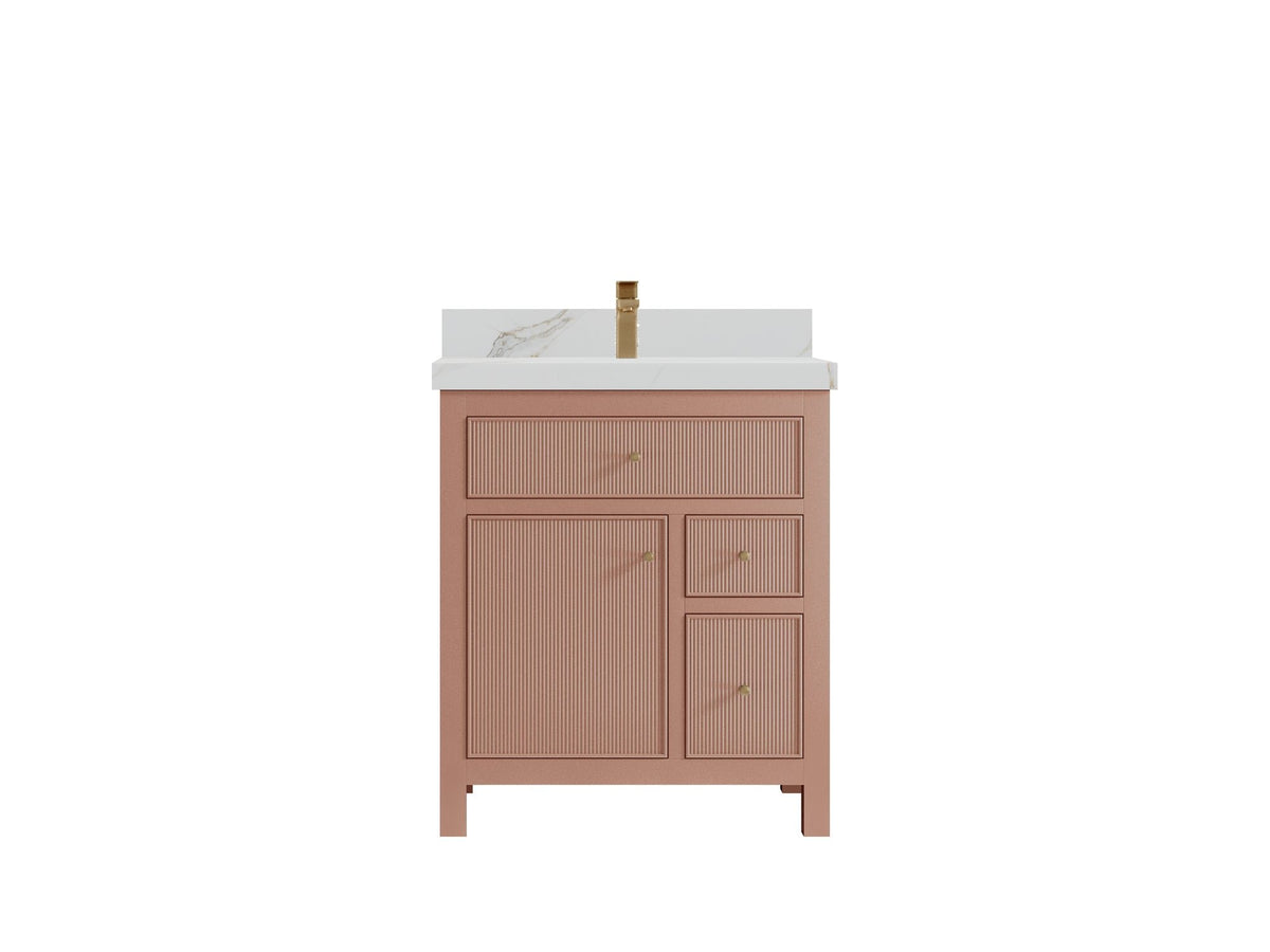 Sonoma 30 in W x 22 in D Free Standing Reeded Single Sink Bathroom Vanity - Willow Bath and Vanity