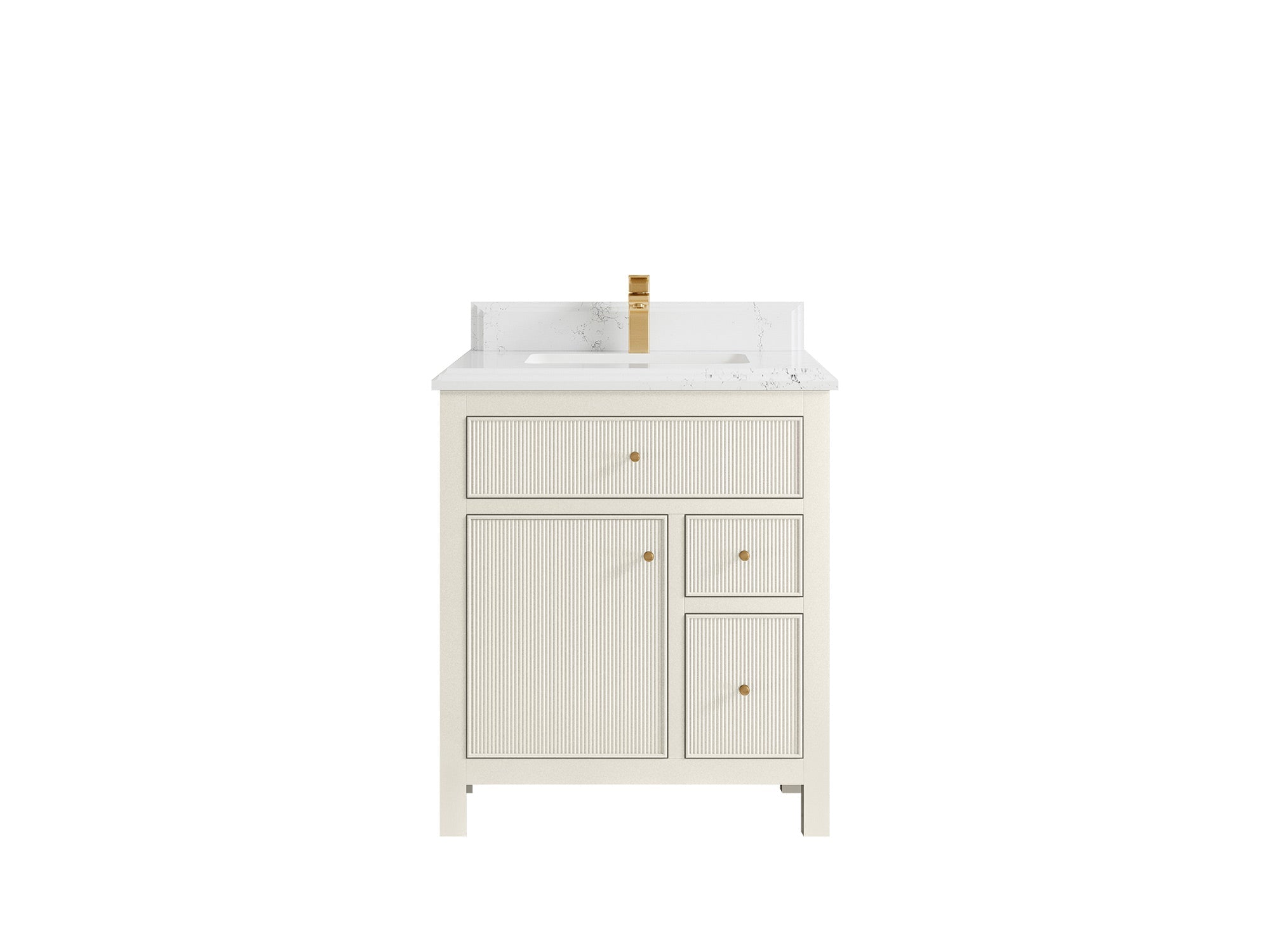 Sonoma 30 in W x 22 in D Free Standing Reeded Single Sink Bathroom Vanity - Willow Bath and Vanity