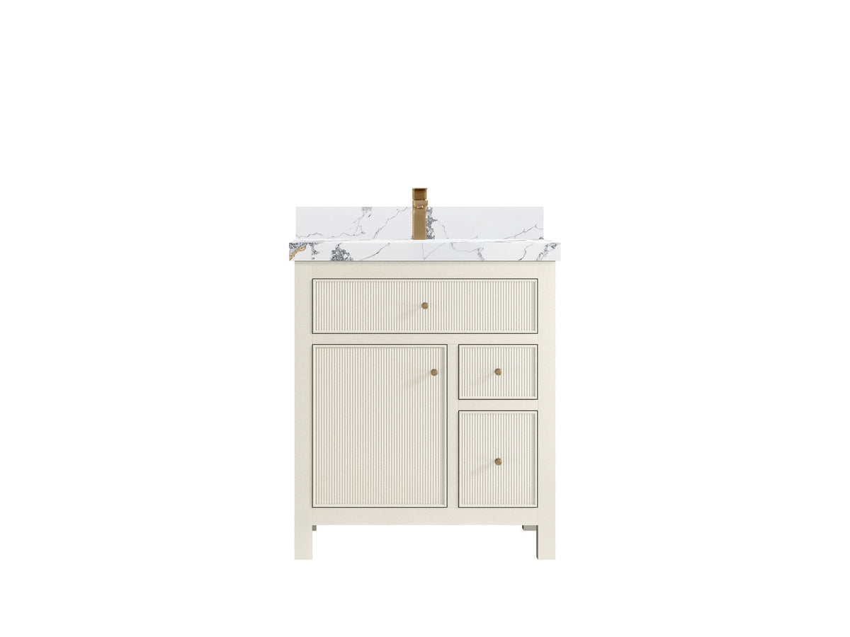 Sonoma 30 in W x 22 in D Free Standing Reeded Single Sink Bathroom Vanity - Willow Bath and Vanity