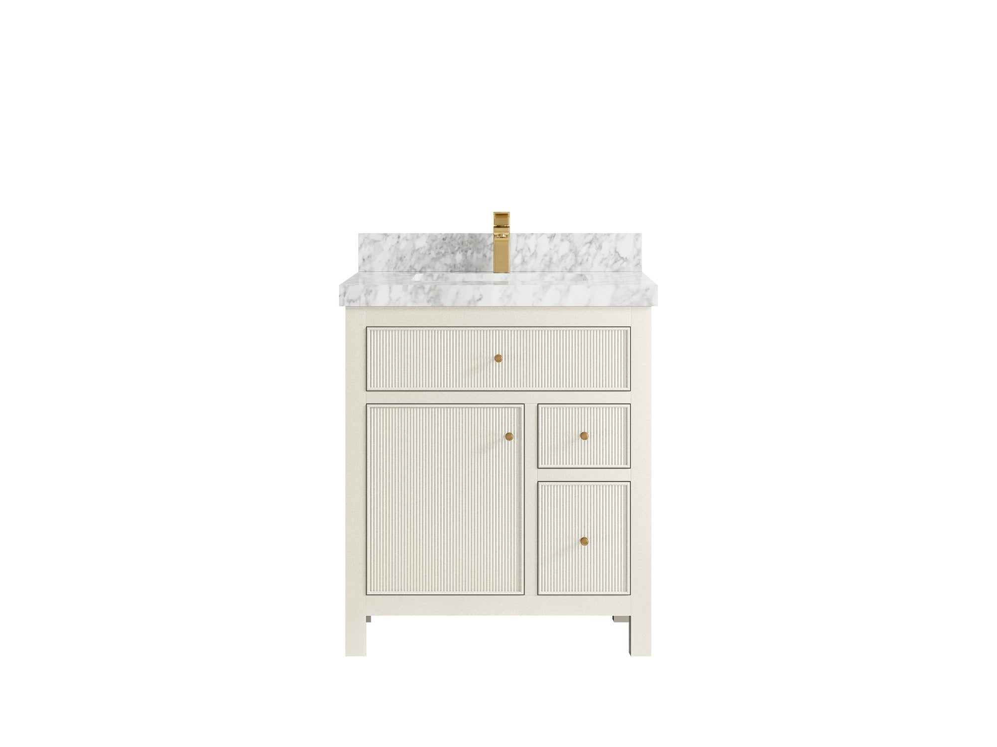 Sonoma 30 in W x 22 in D Free Standing Reeded Single Sink Bathroom Vanity - Willow Bath and Vanity