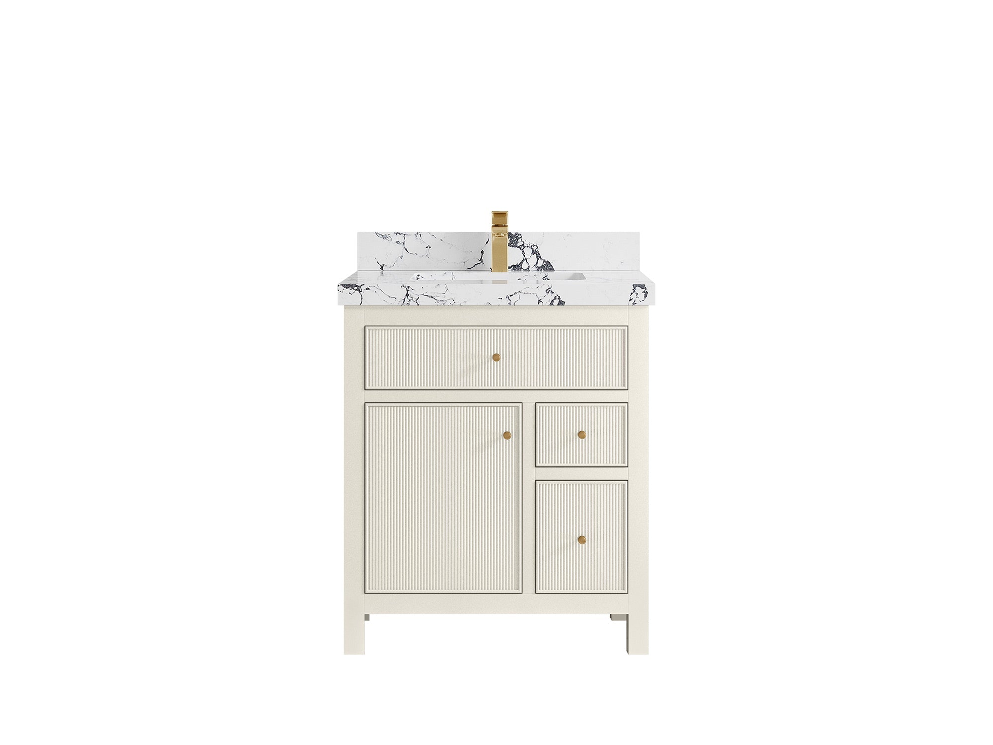 Sonoma 30 in W x 22 in D Free Standing Reeded Single Sink Bathroom Vanity - Willow Bath and Vanity