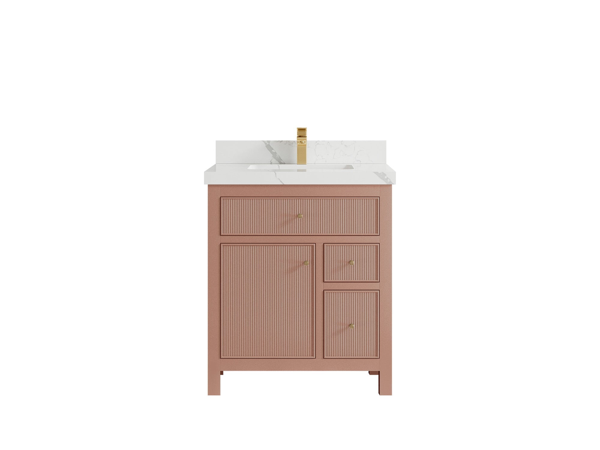Sonoma 30 in W x 22 in D Free Standing Reeded Single Sink Bathroom Vanity - Willow Bath and Vanity
