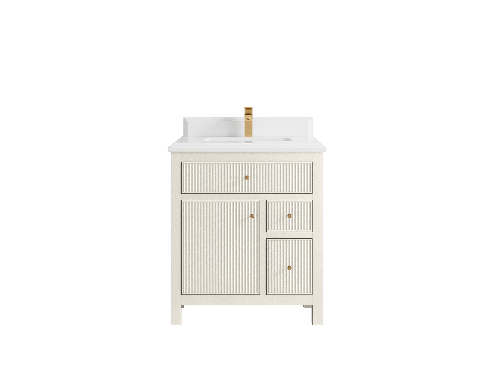 Sonoma 30 in W x 22 in D Free Standing Reeded Single Sink Bathroom Vanity - Willow Bath and Vanity