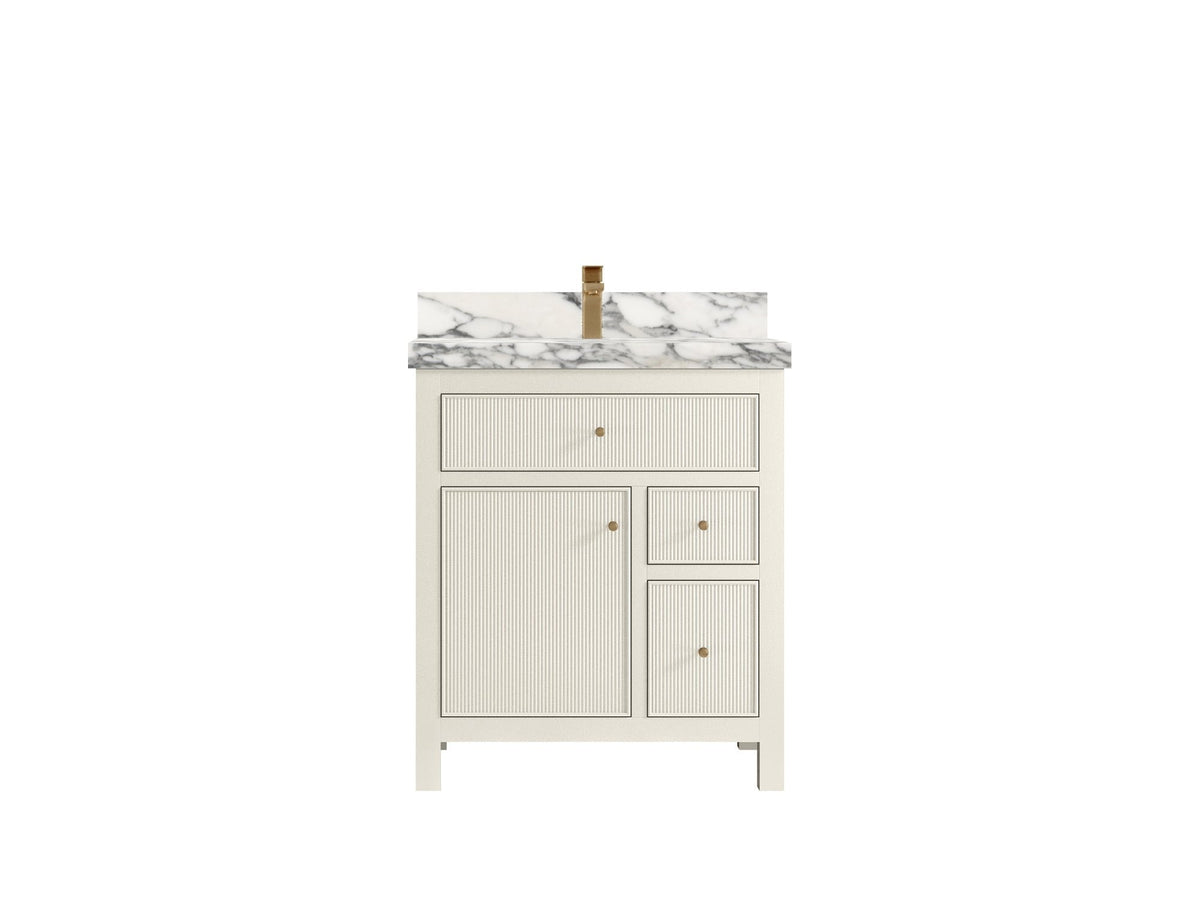 Sonoma 30 in W x 22 in D Reeded Free Standing Single Sink Bathroom Vanity - Willow Bath and Vanity