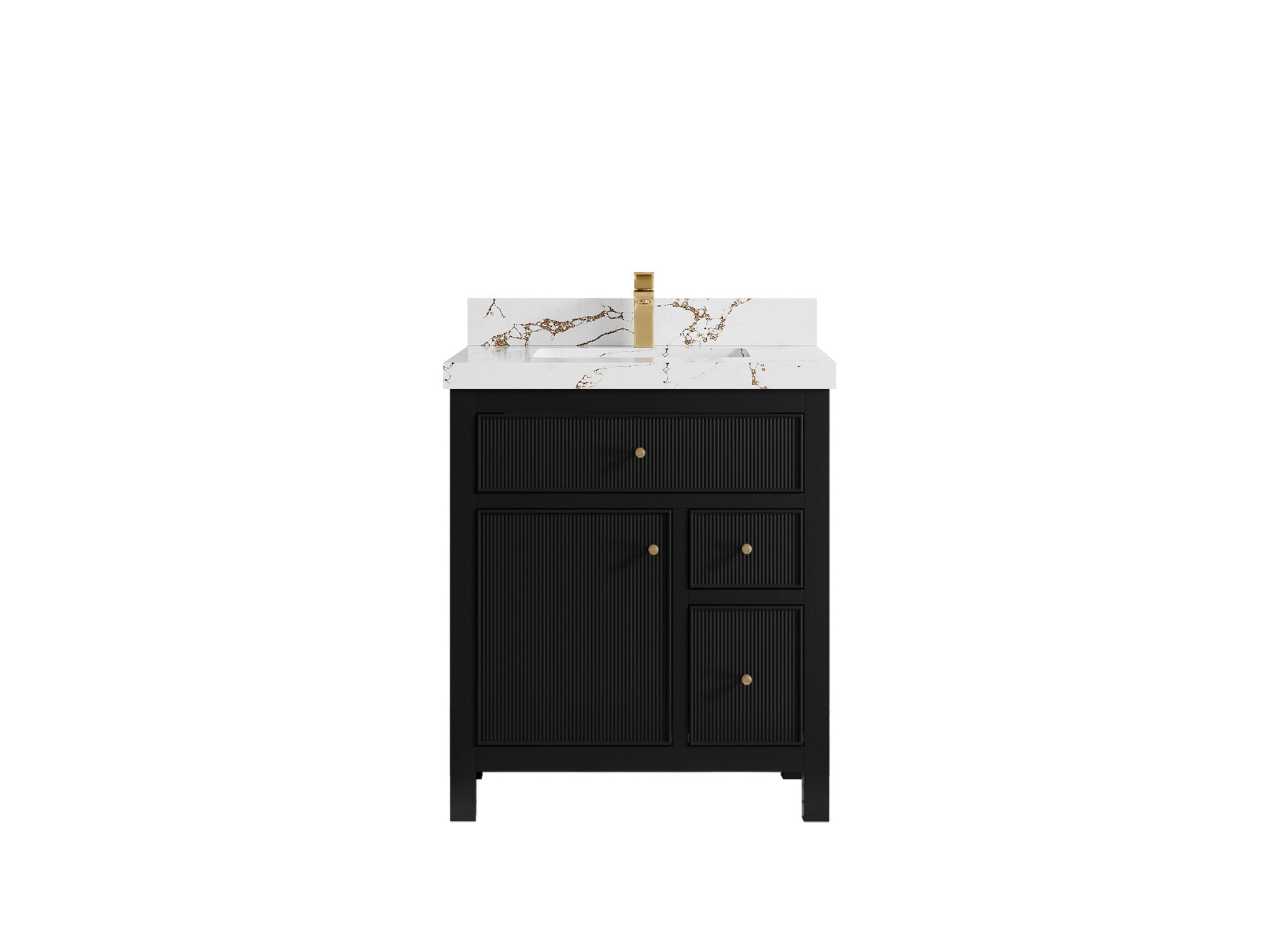 Sonoma 30 in W x 22 in D Reeded Free Standing Single Sink Bathroom Vanity - Willow Bath and Vanity