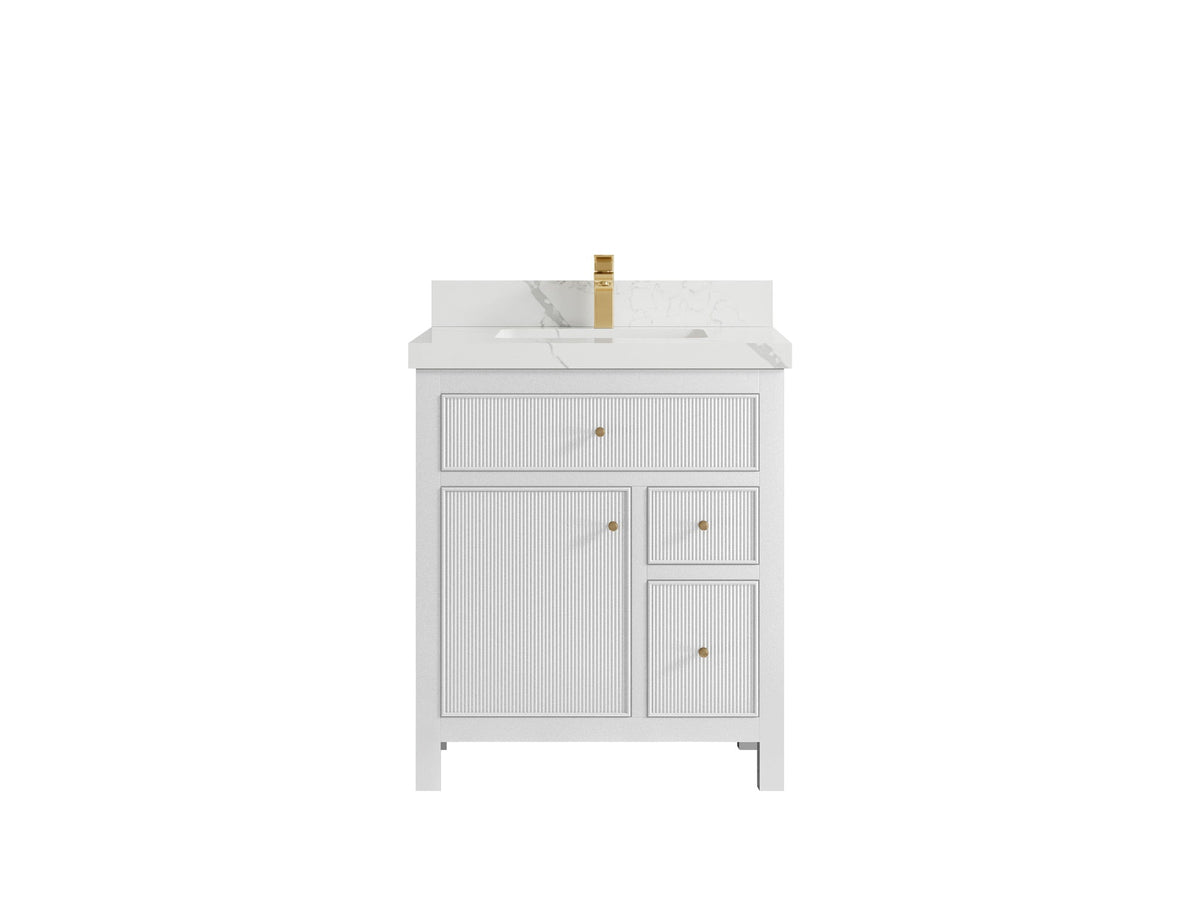 Sonoma 30 in W x 22 in D Reeded Free Standing Single Sink Bathroom Vanity - Willow Bath and Vanity