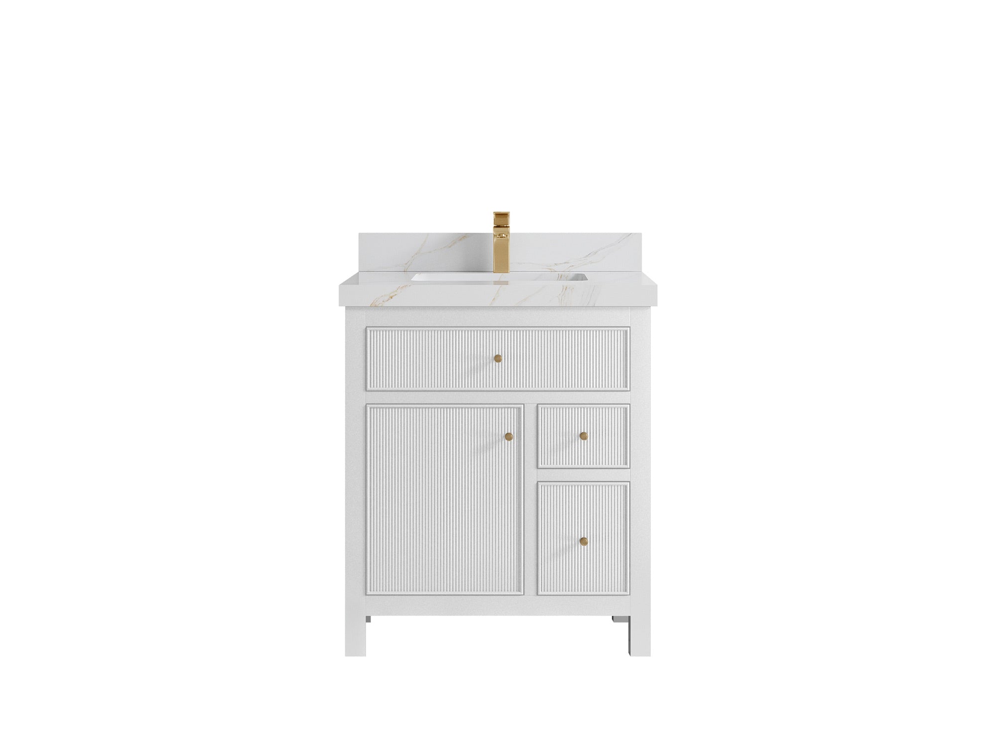 Sonoma 30 in W x 22 in D Reeded Free Standing Single Sink Bathroom Vanity - Willow Bath and Vanity