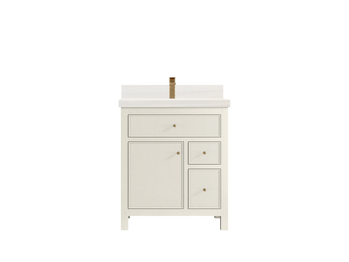 Sonoma 30 in W x 22 in D Reeded Free Standing Single Sink Bathroom Vanity - Willow Bath and Vanity