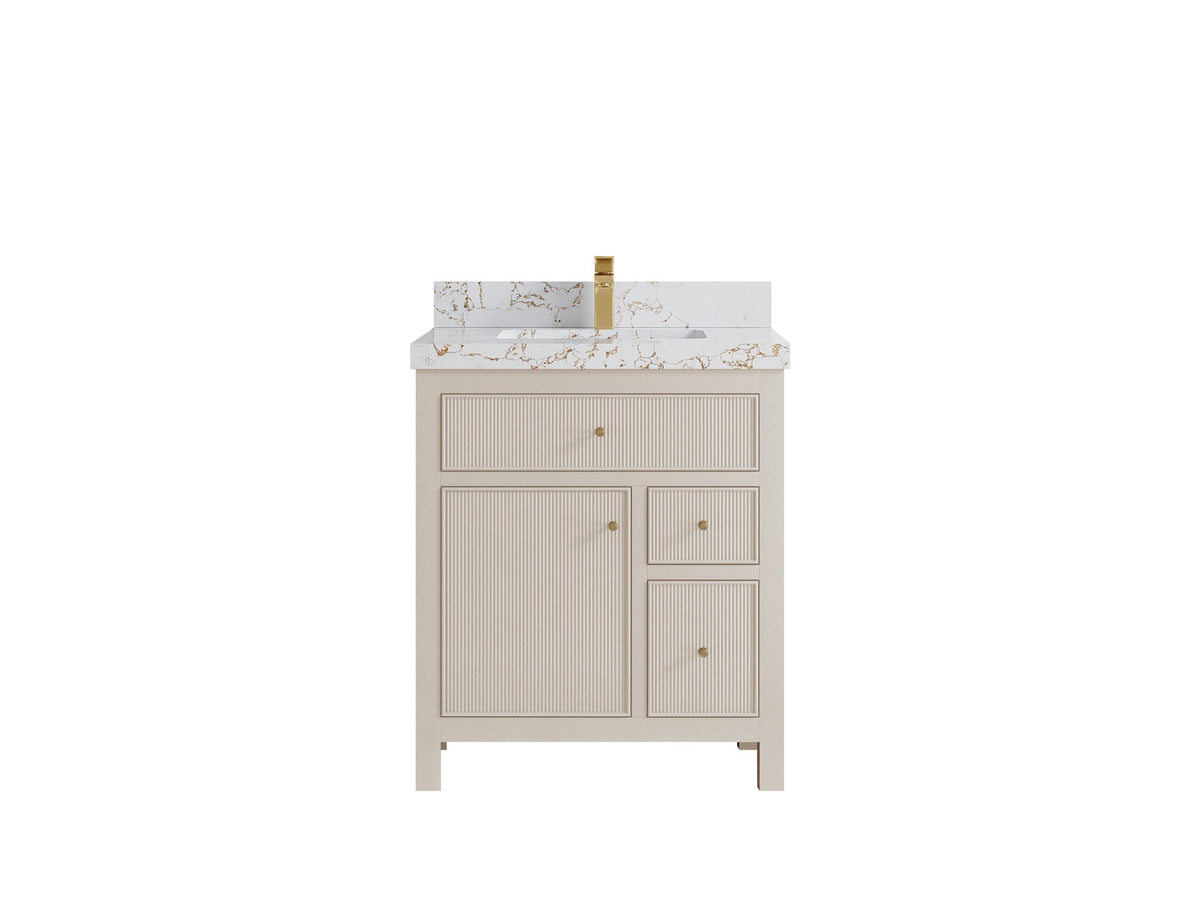Sonoma 30 in W x 22 in D Reeded Free Standing Single Sink Bathroom Vanity - Willow Bath and Vanity