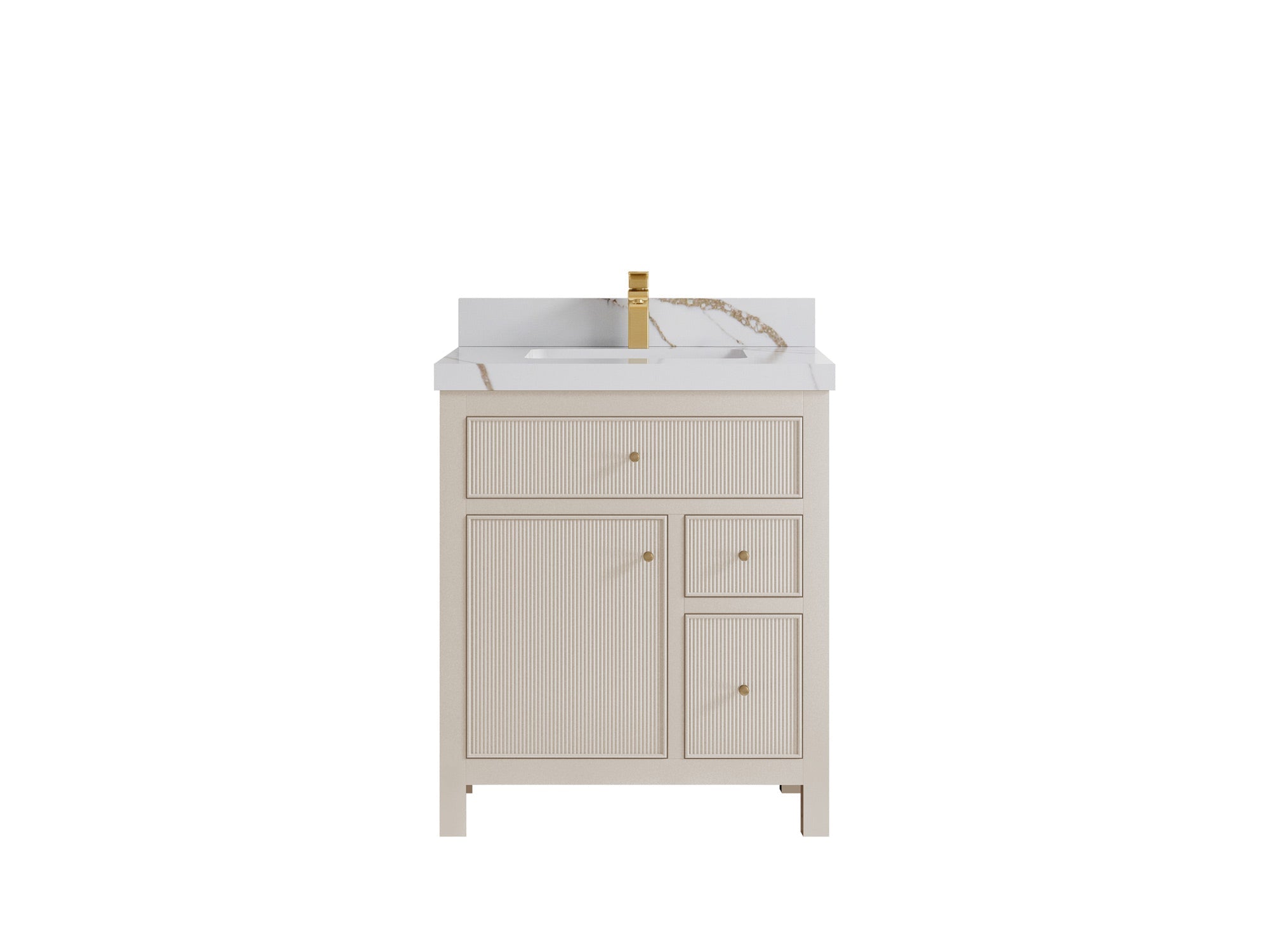 Sonoma 30 in W x 22 in D Reeded Free Standing Single Sink Bathroom Vanity - Willow Bath and Vanity