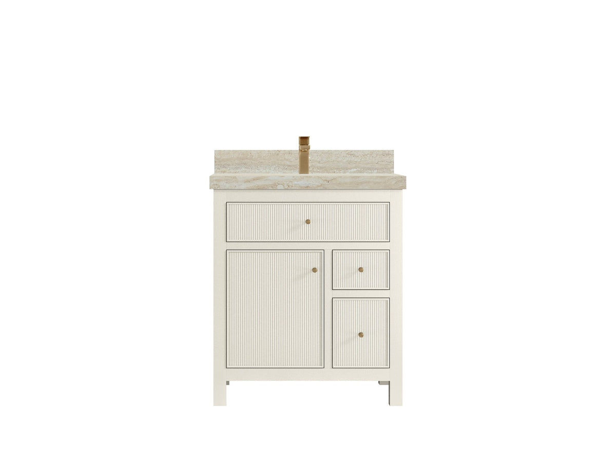 Sonoma 30 in W x 22 in D Reeded Free Standing Single Sink Bathroom Vanity - Willow Bath and Vanity