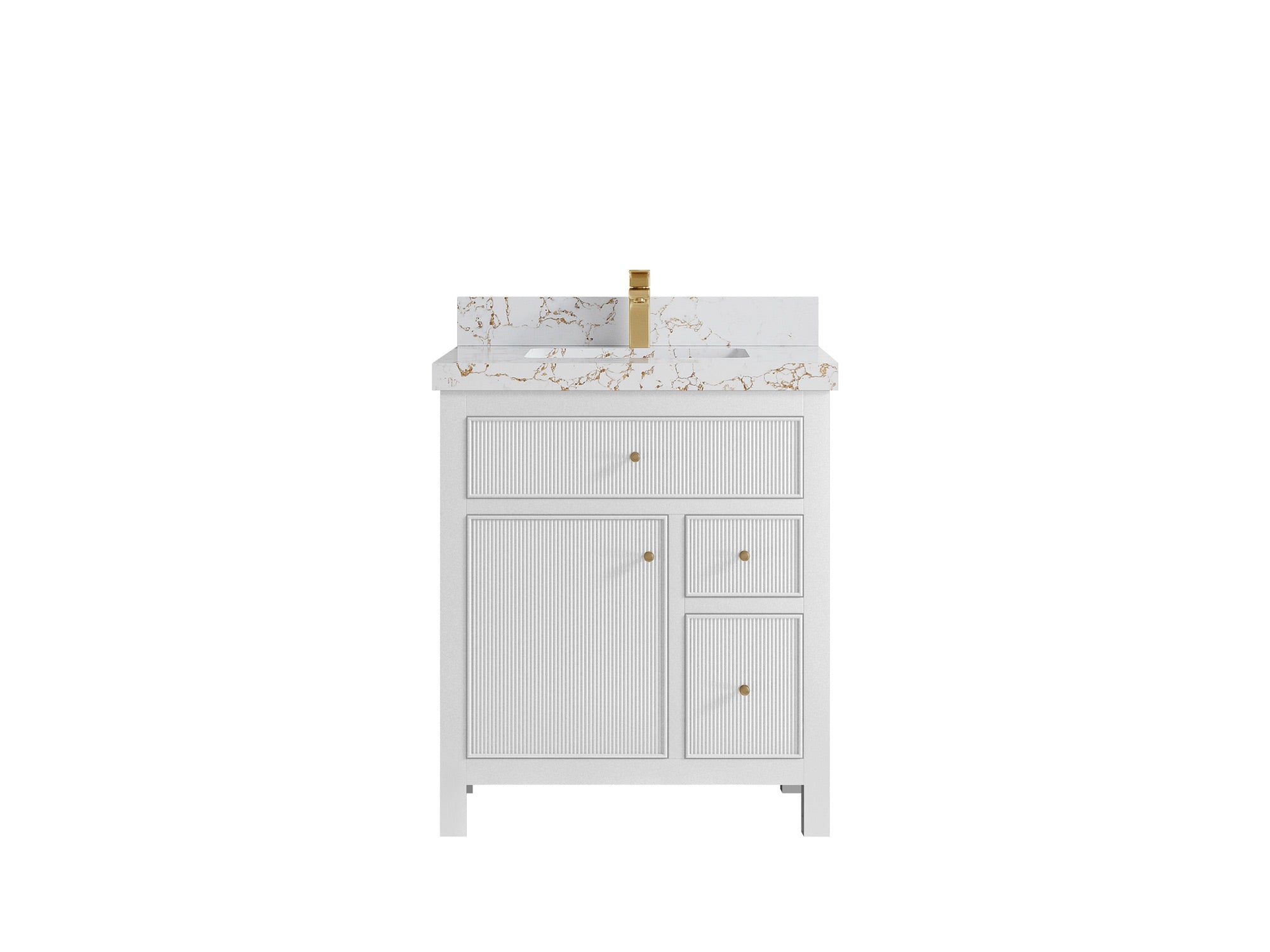 Sonoma 30 in W x 22 in D Reeded Free Standing Single Sink Bathroom Vanity - Willow Bath and Vanity