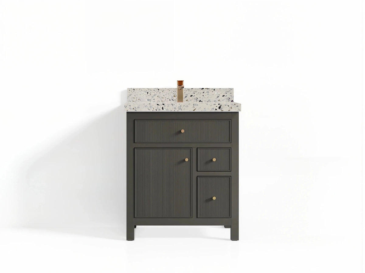 Sonoma 30 in W x 22 in D Reeded Free Standing Single Sink Bathroom Vanity - Willow Bath and Vanity