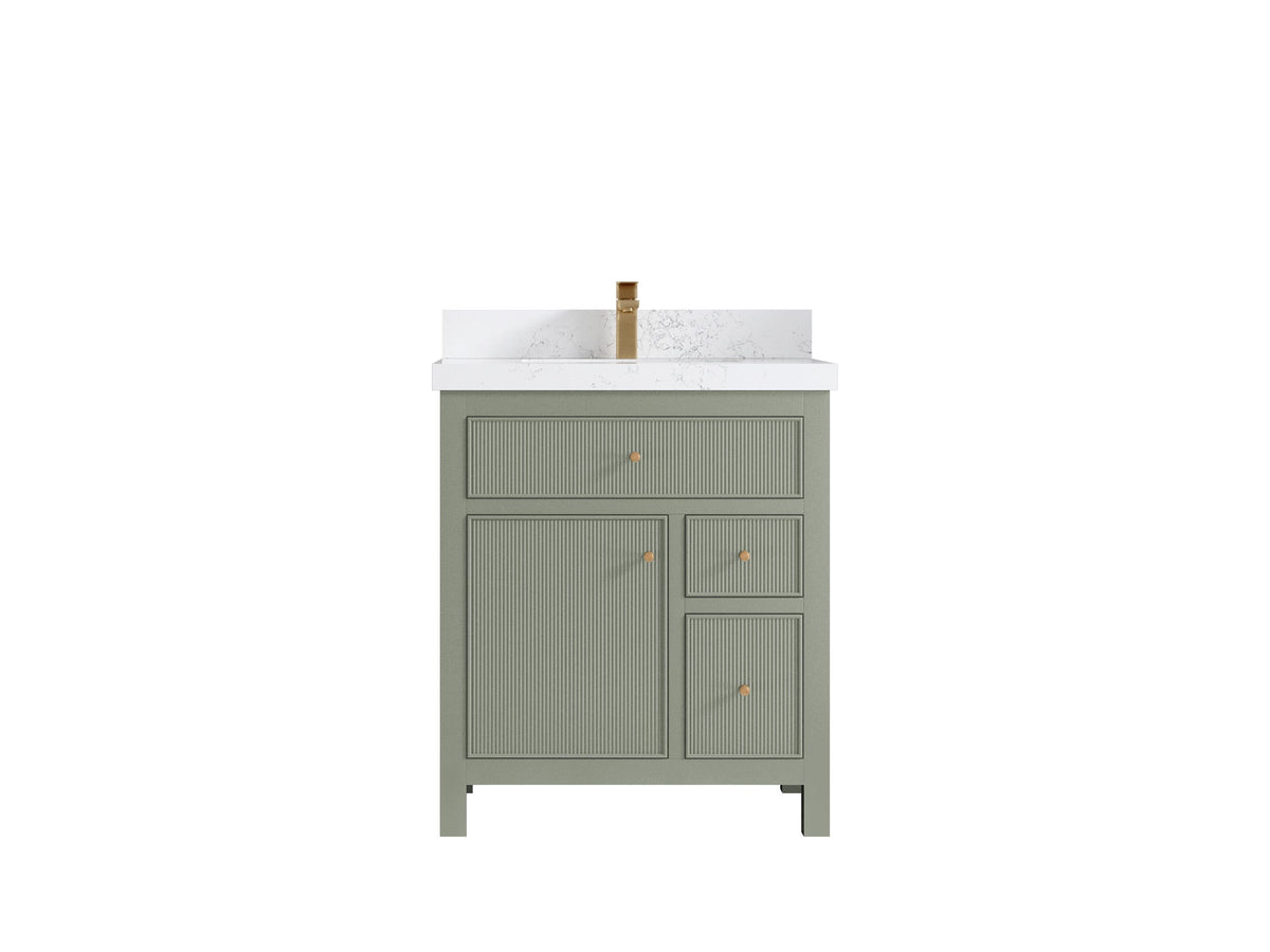 Sonoma 30 in W x 22 in D Reeded Free Standing Single Sink Bathroom Vanity - Willow Bath and Vanity