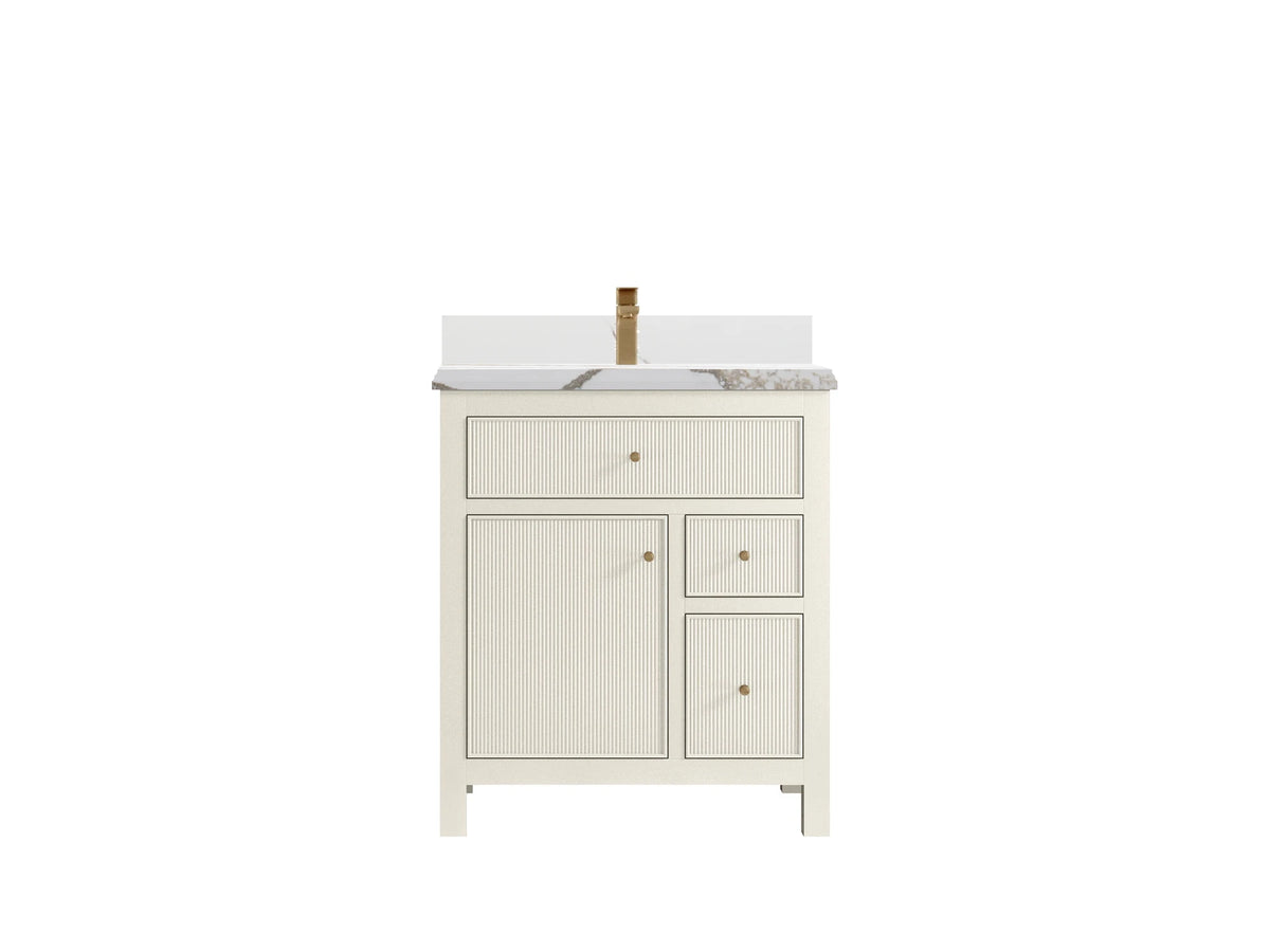 Sonoma 30 in W x 22 in D Reeded Free Standing Single Sink Bathroom Vanity - Willow Bath and Vanity